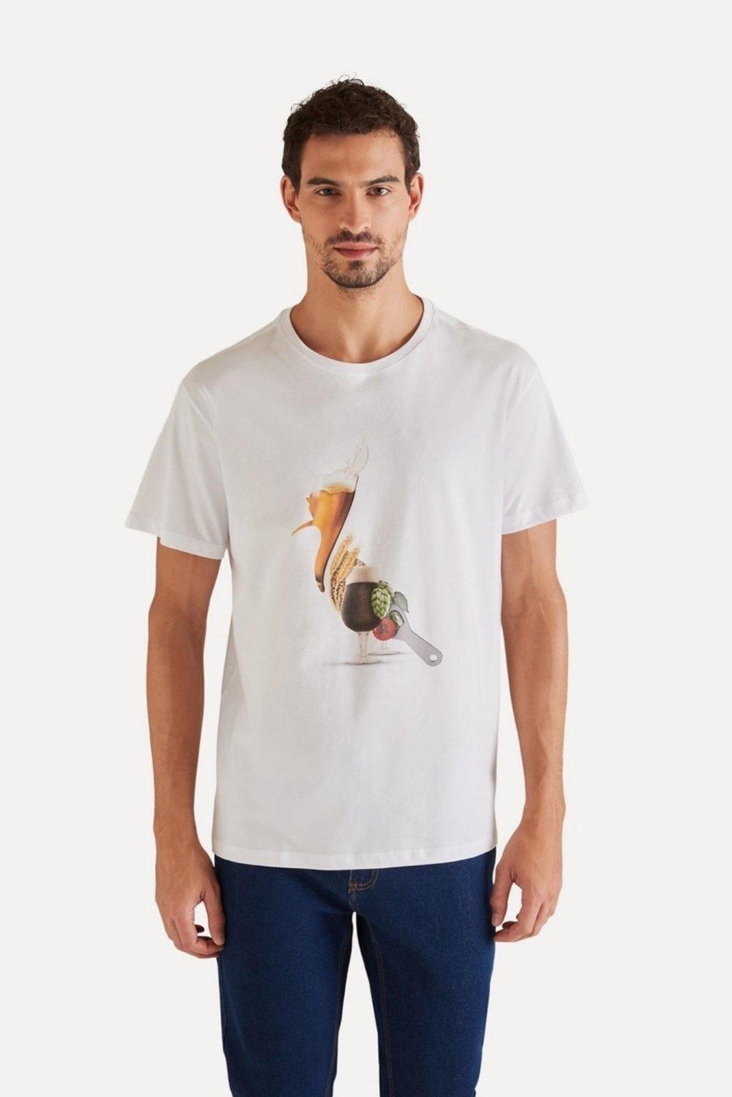 Camiseta Estampa Pica-Pau Cerveja Reserva Branco