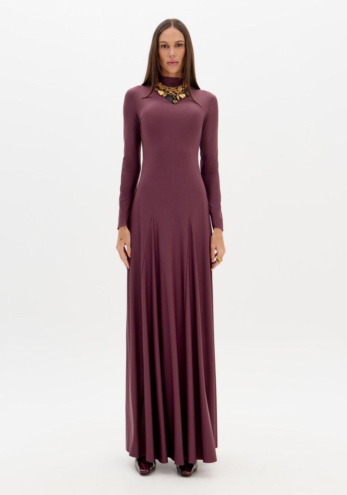 Vestido Longo Com Manga Longa Lança Perfume