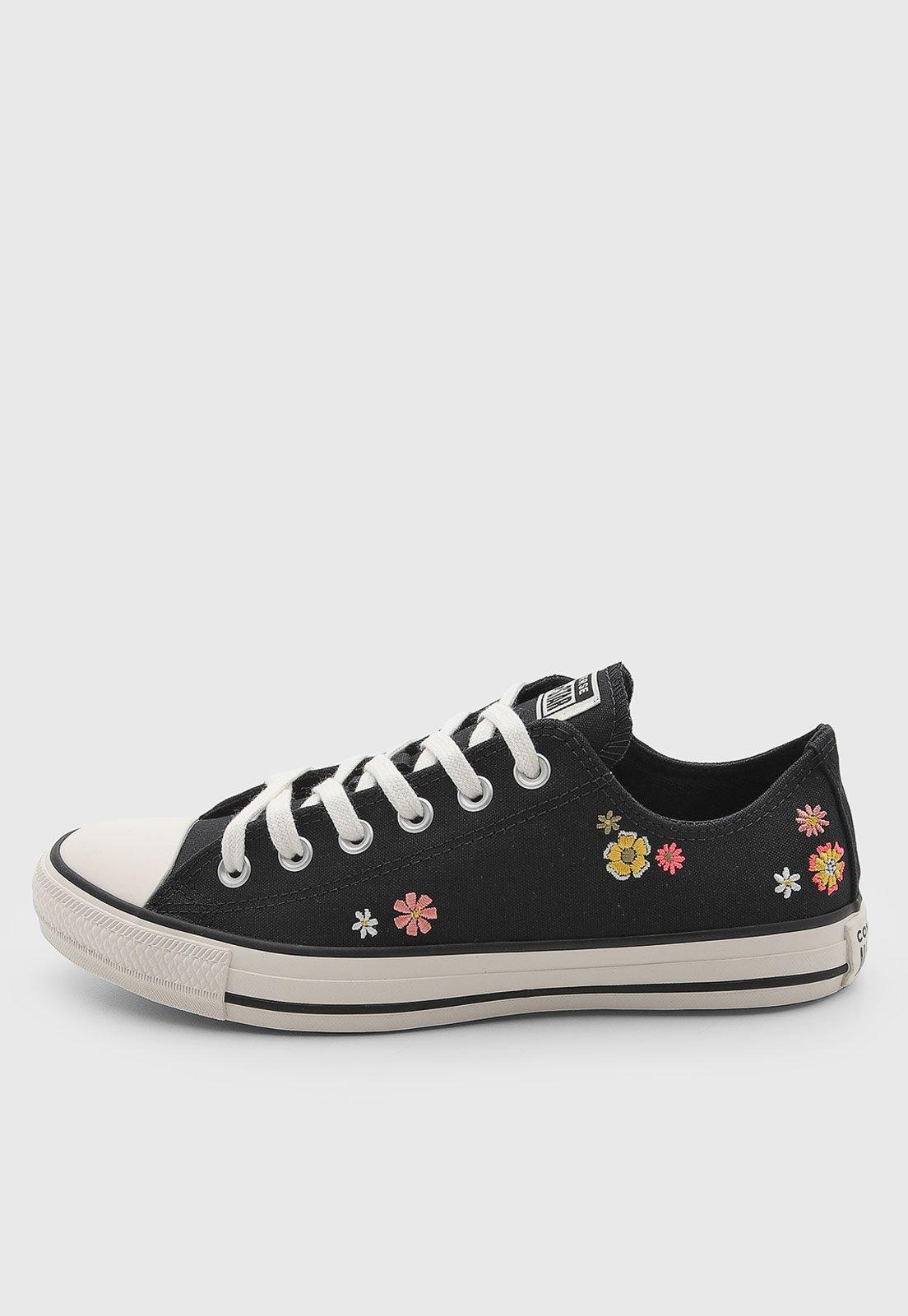 Tênis Feminino Converse Chuck Taylor All Star Bordado Preto