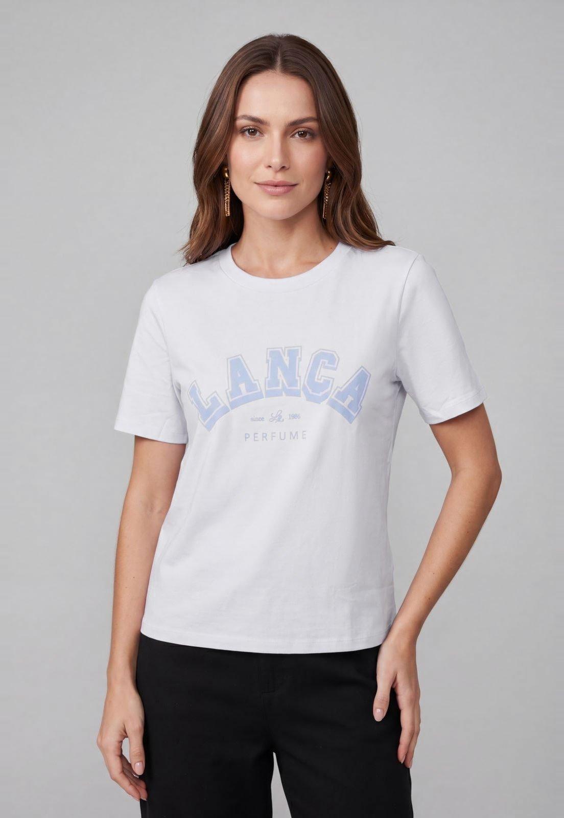 Camiseta Feminina Lança Perfume Logo Branca