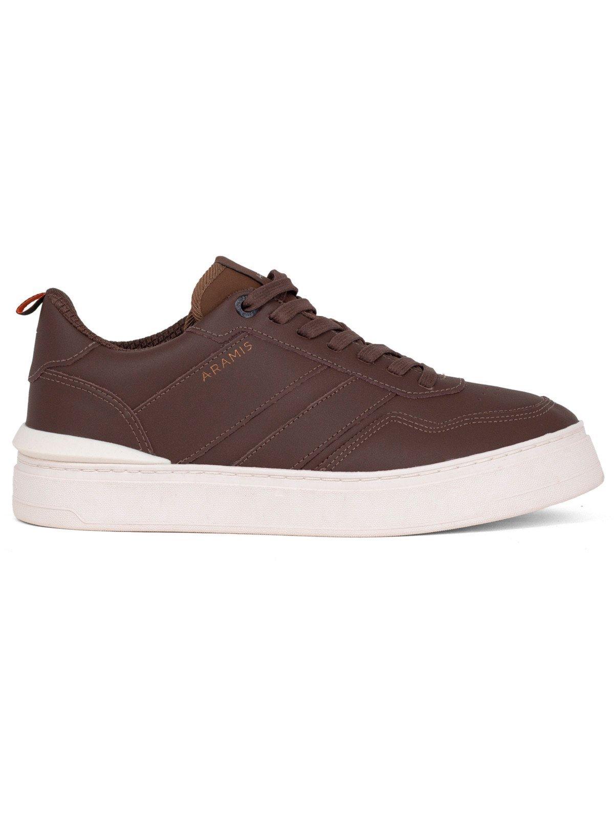 Tênis Masculino Aramis Casual Legacy Rise Couro Legítimo Premium Conforto Marrom