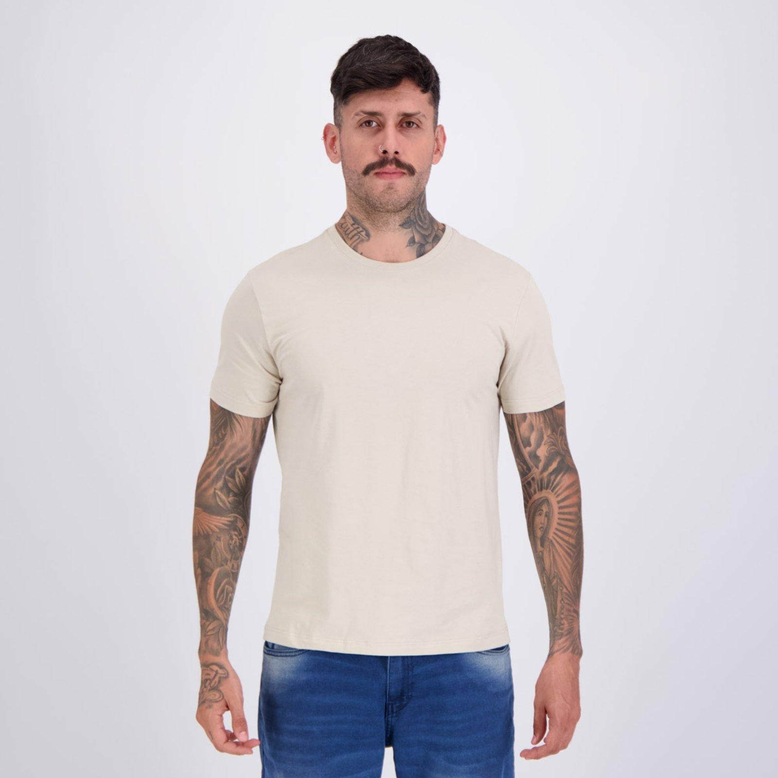 Camiseta Aramis Basica Linho Bege