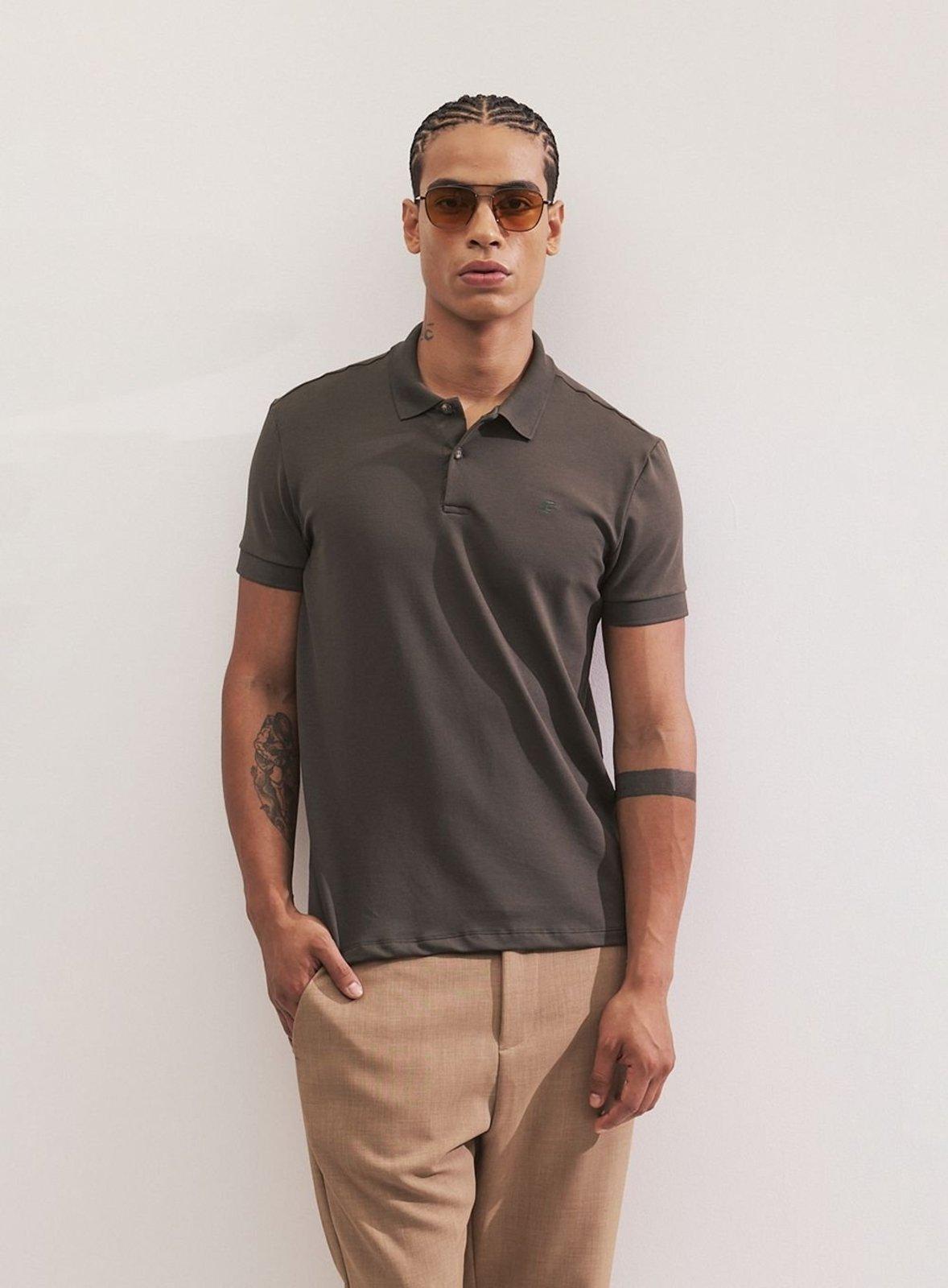 Camisa Polo Masculina Essential Flex Algodão Colcci Verde Forest Night