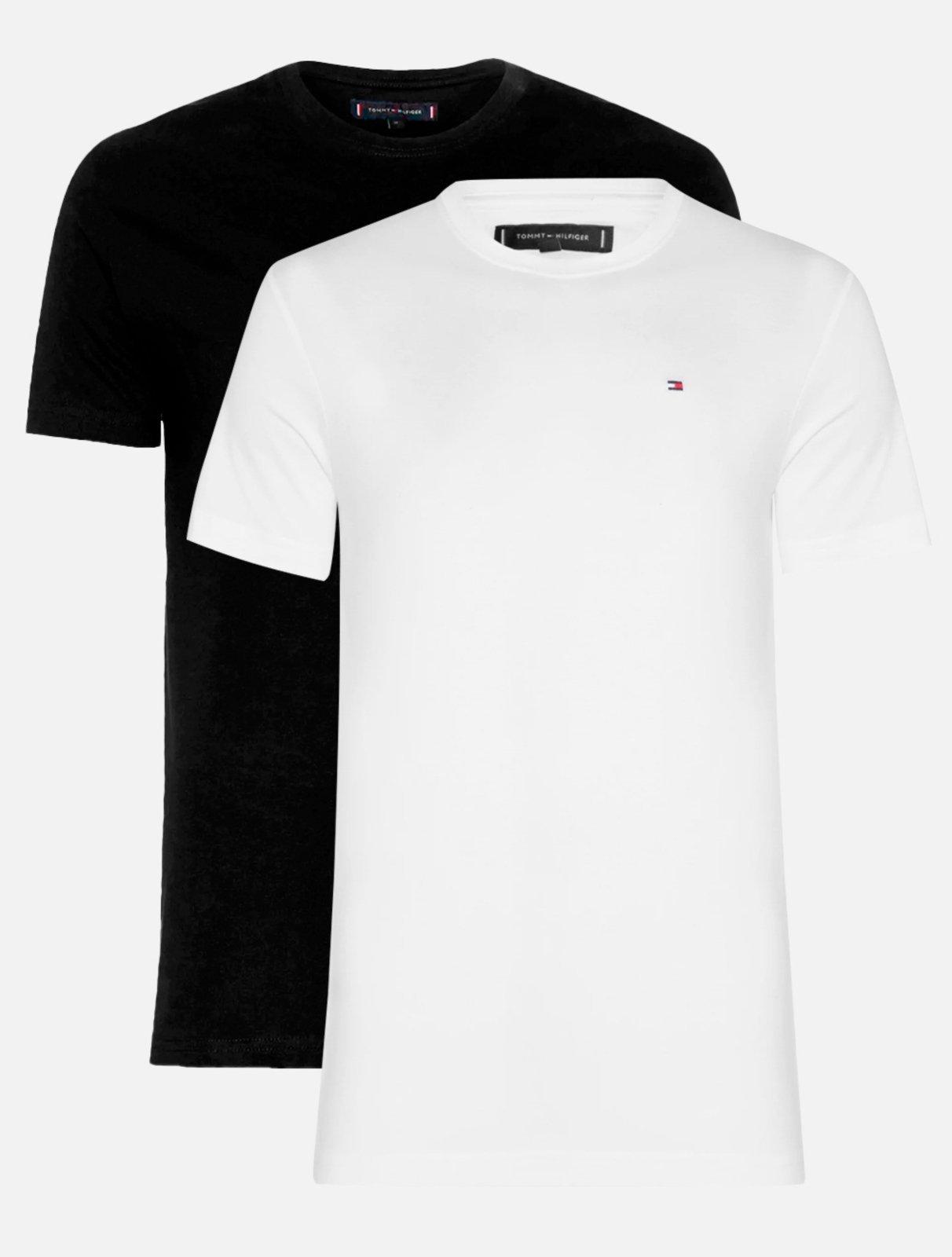 Kit Camisetas Tommy Hilfiger Masculina Essential Preta/Branca 2UN