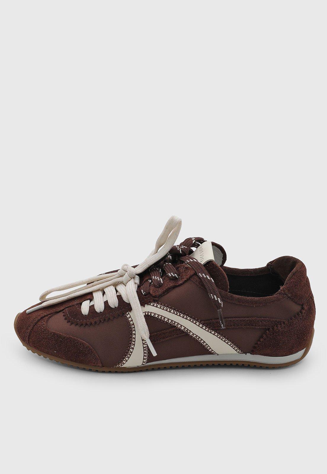 Tênis Feminino Arezzo Couro Marrom