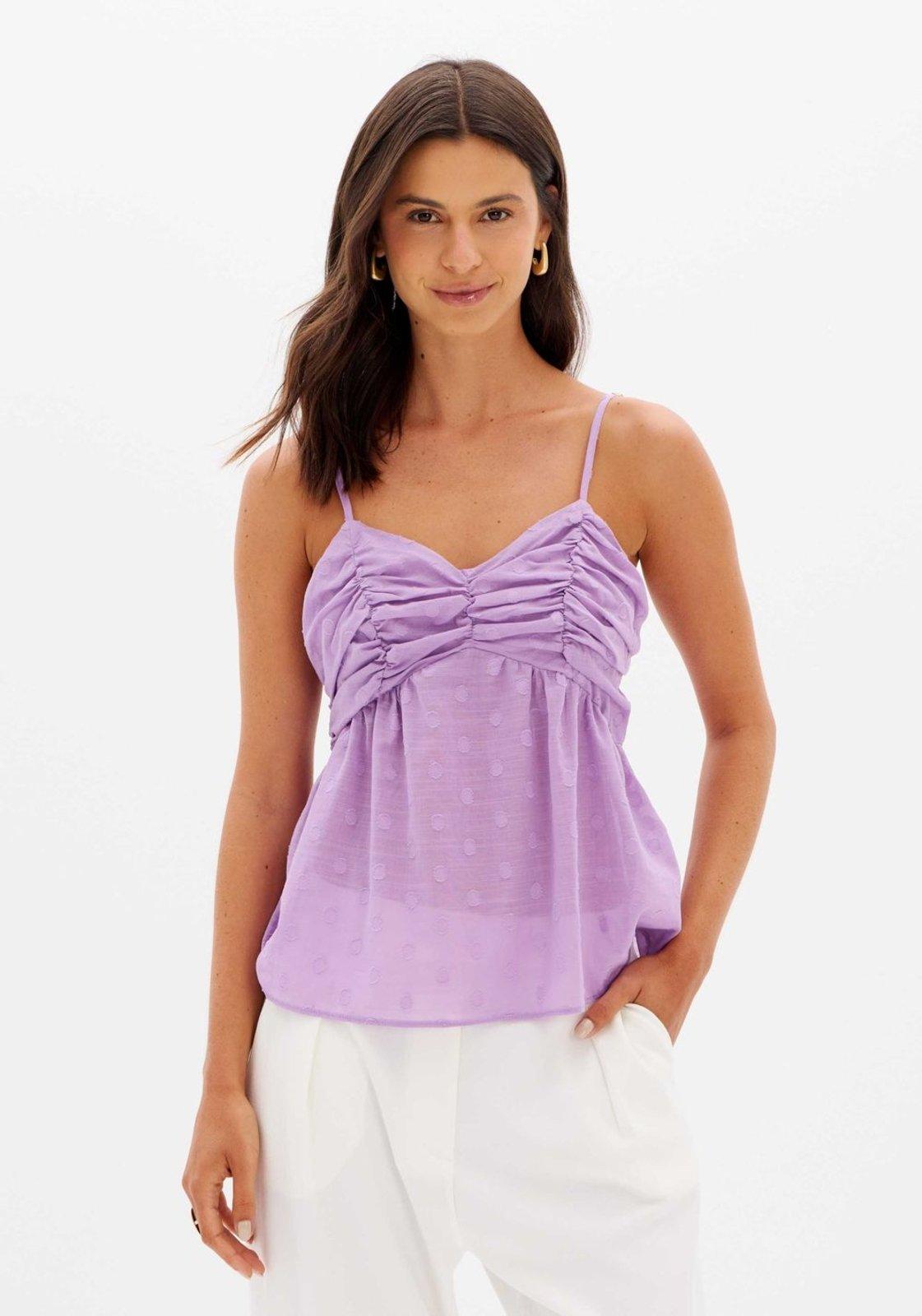 Blusa De Alça Com Pregas Lança Perfume