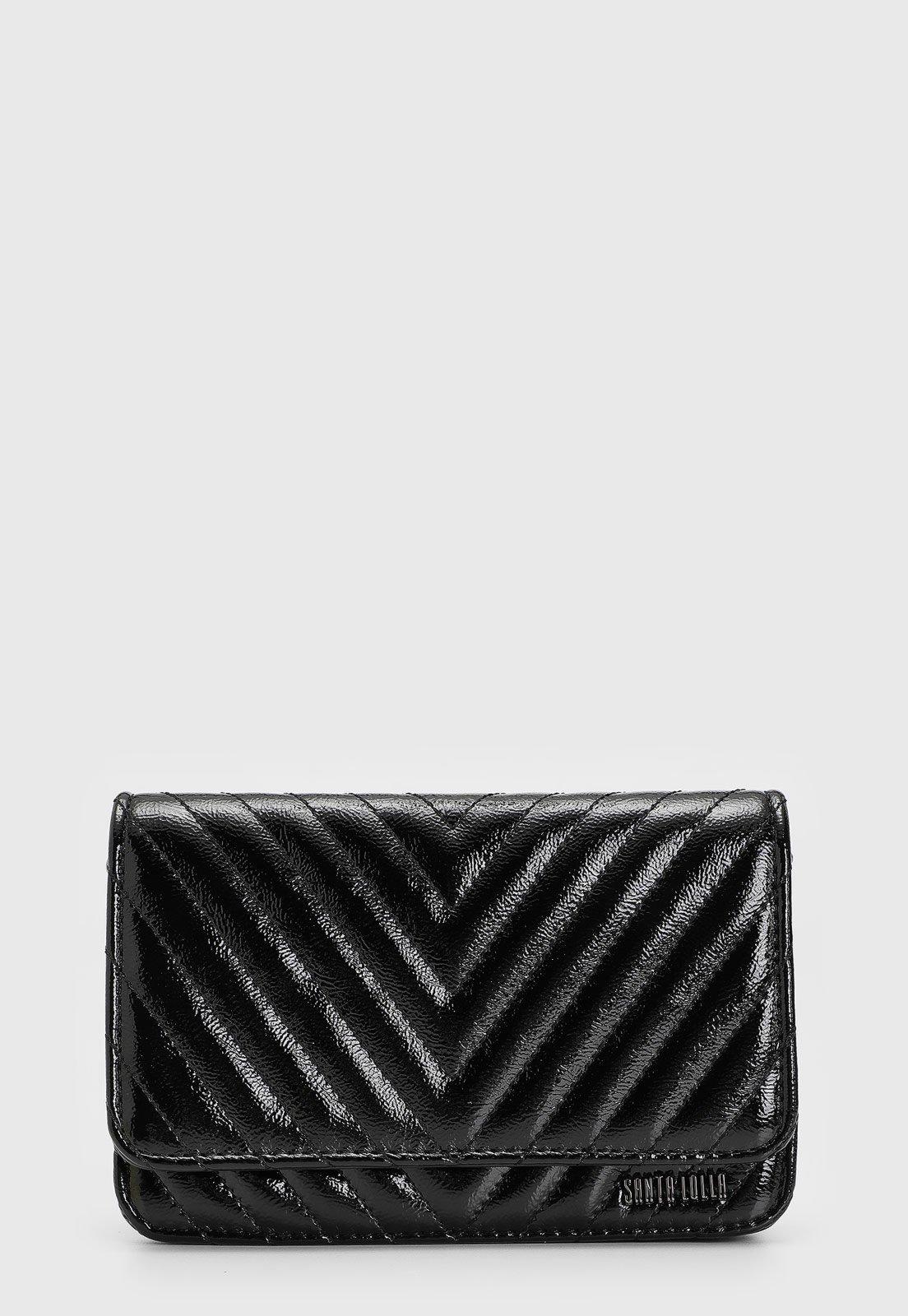 Bolsa Transversal Santa Lolla Matelassê Alça Ajustável Preta