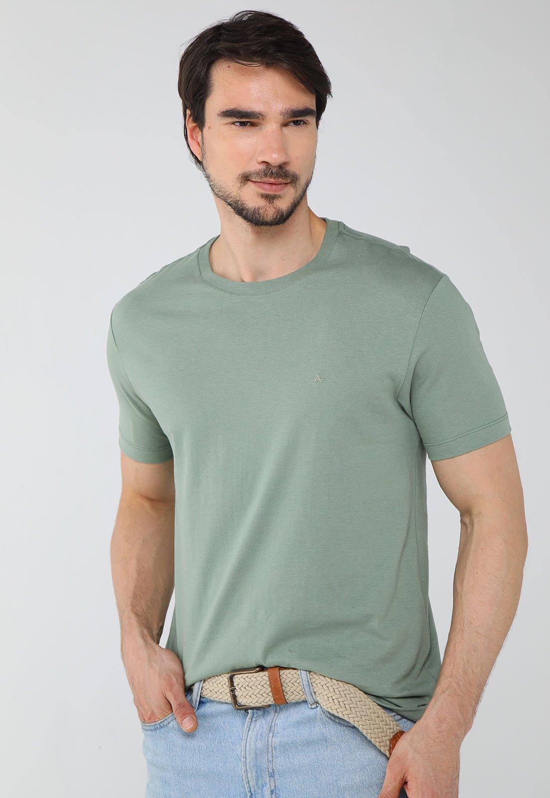 Camiseta Masculina Aramis Bordado Verde