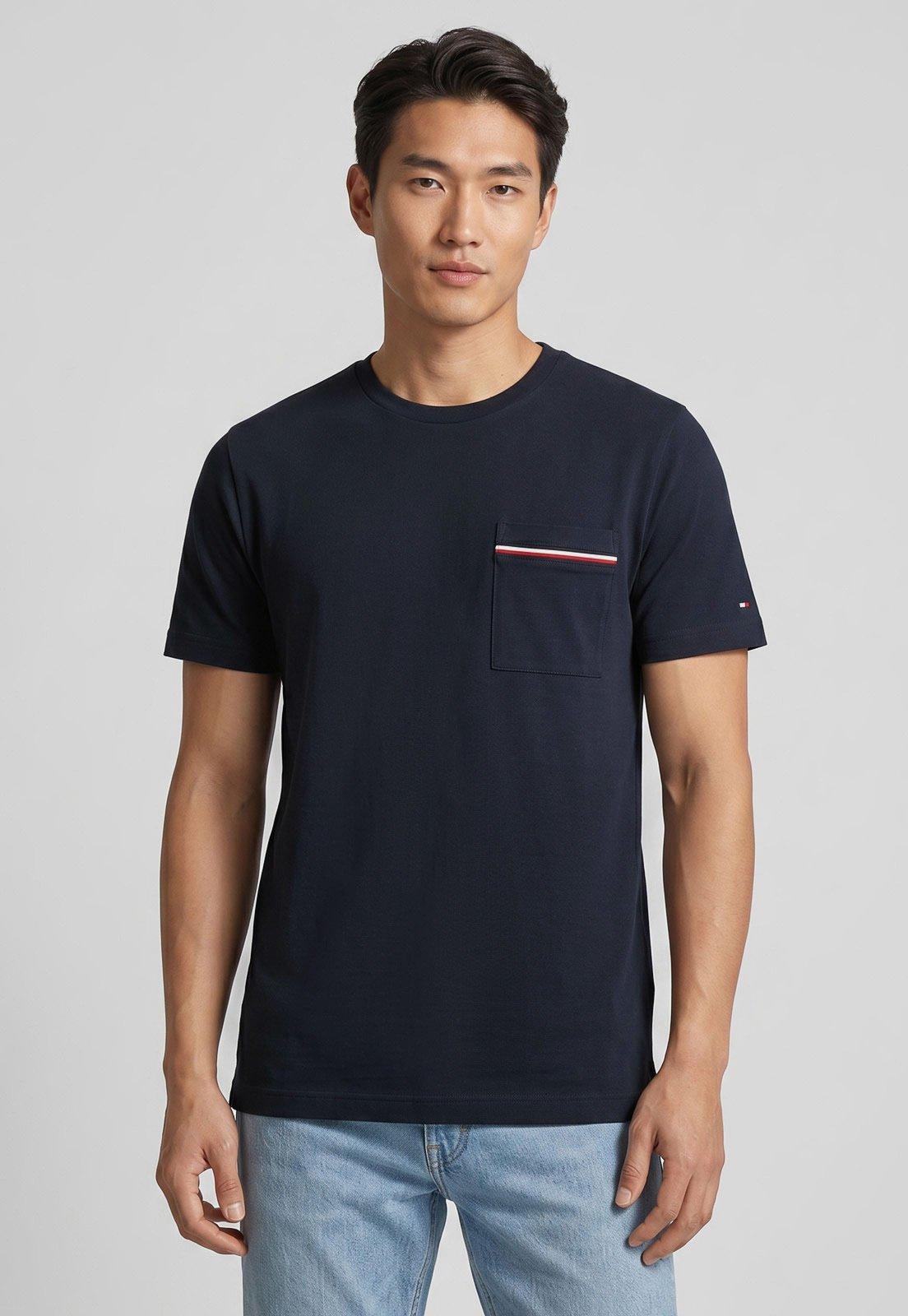 Camiseta Masculina Tommy Hilfiger Pocket Azul
