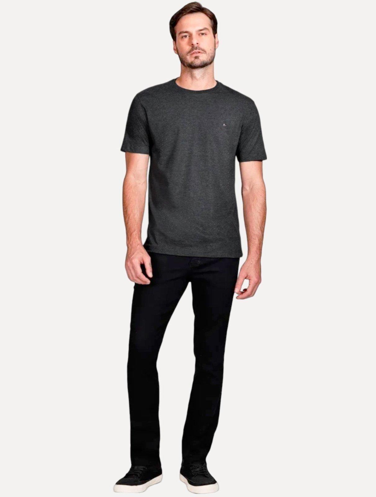 Camiseta Aramis Masculina Basic Lisa Grafite Mescla