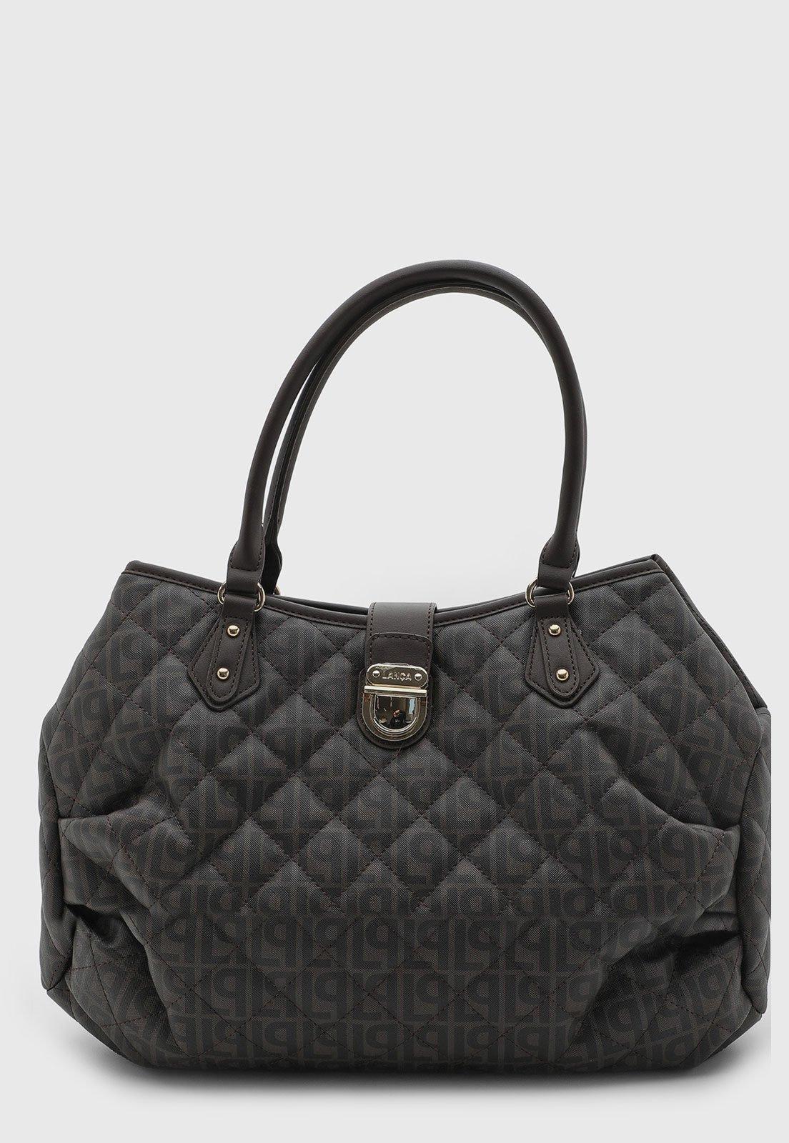 Bolsa Feminina Lança Perfume Grande Matelassê Estruturada Preta