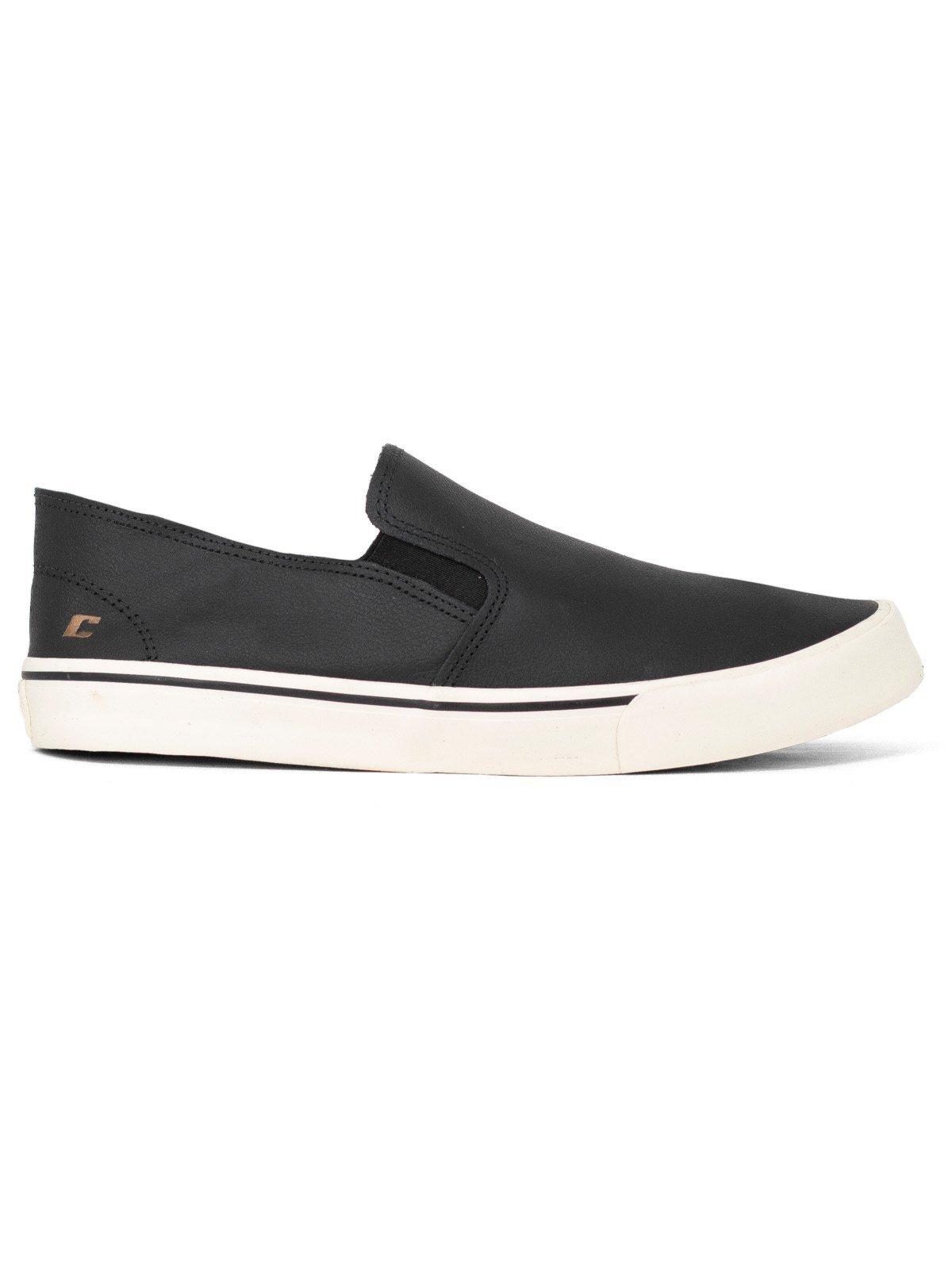 Tênis Masculino Slip On Colcci Couro Casual Elástico Confortável Preto