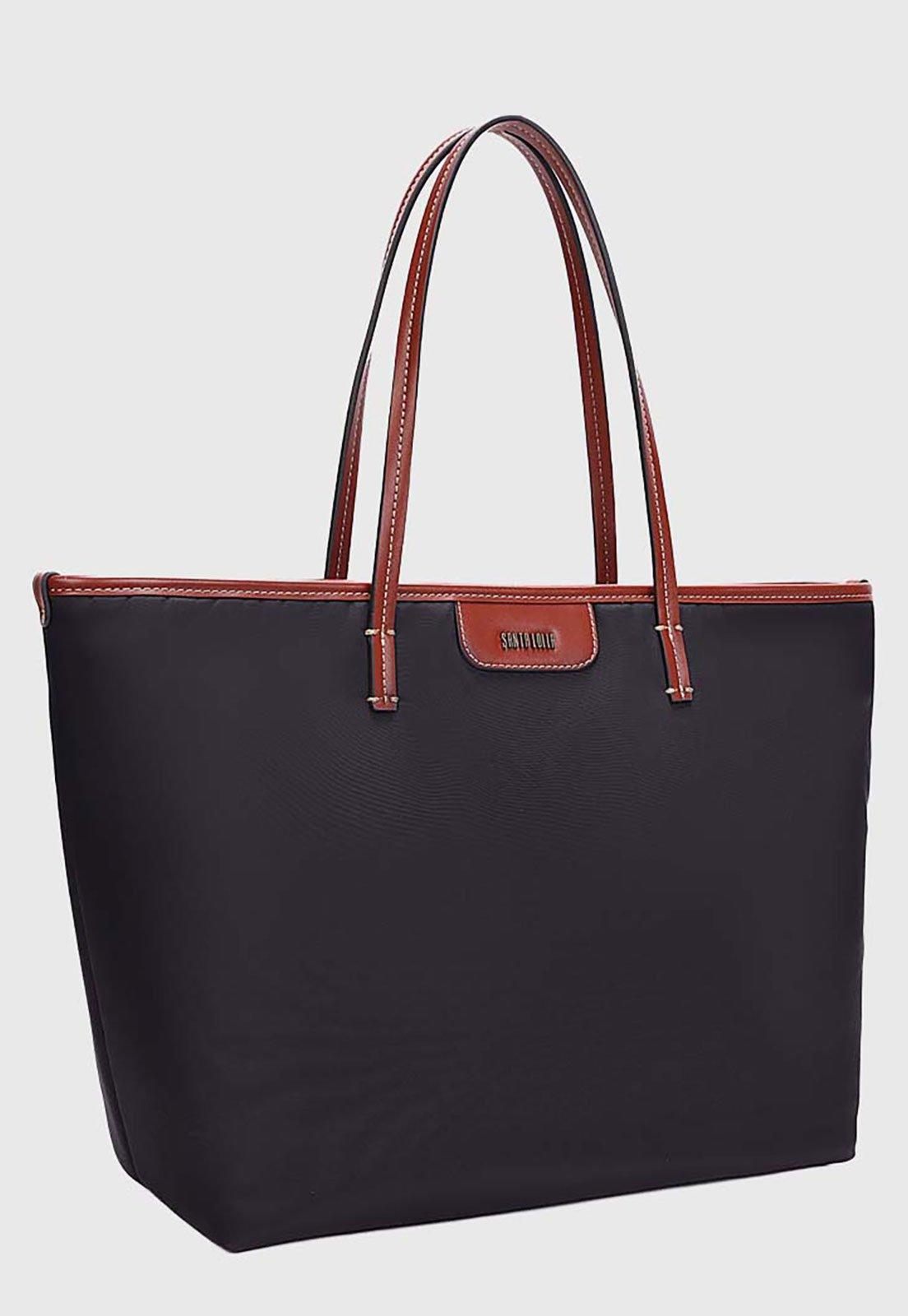 Bolsa Feminina Santa Lolla Grande Alça Longa Tote Preta
