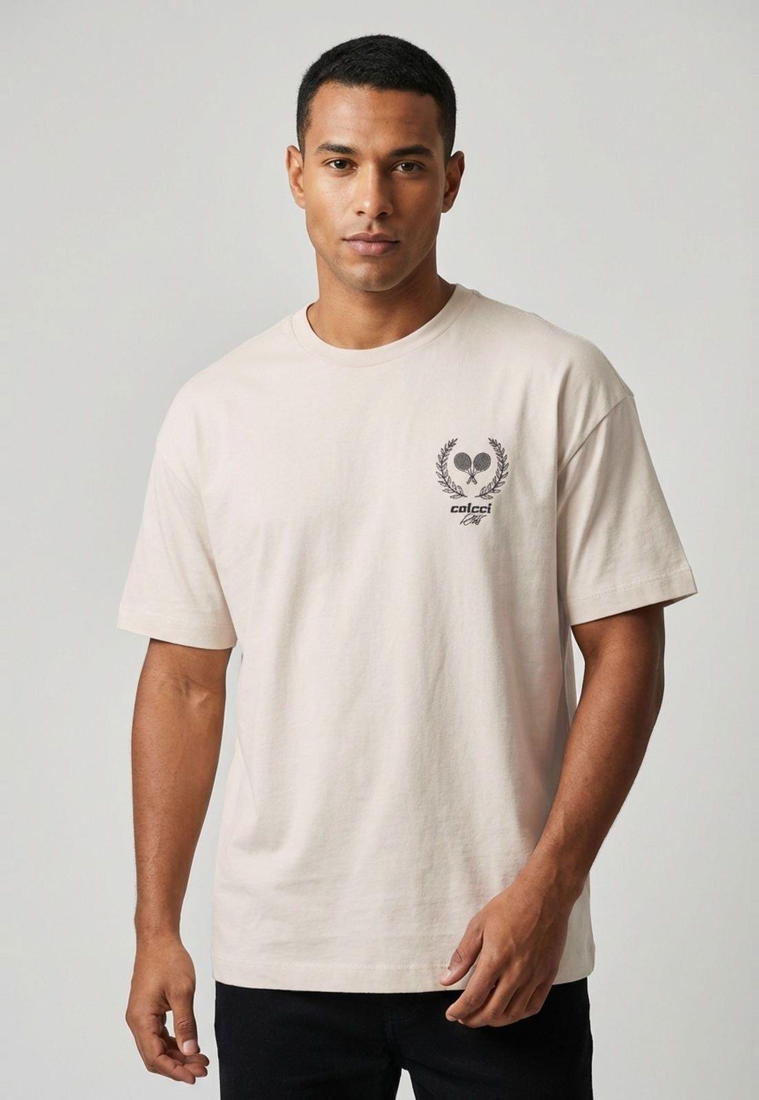 Camiseta Masculina Colcci Estampa Bege