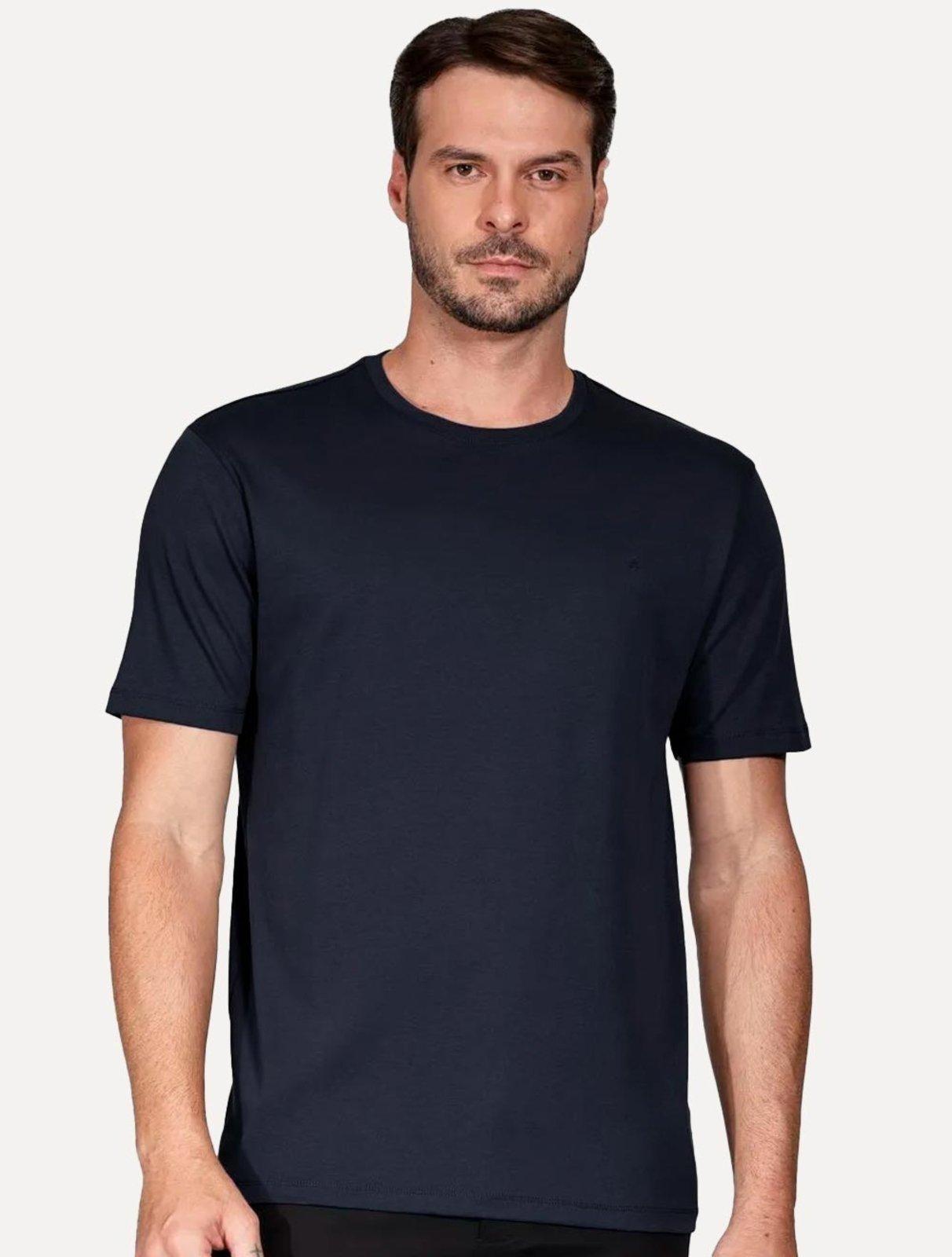 Camiseta Aramis Masculina Basic Lisa Mono Liquid Cotton Azul Marinho