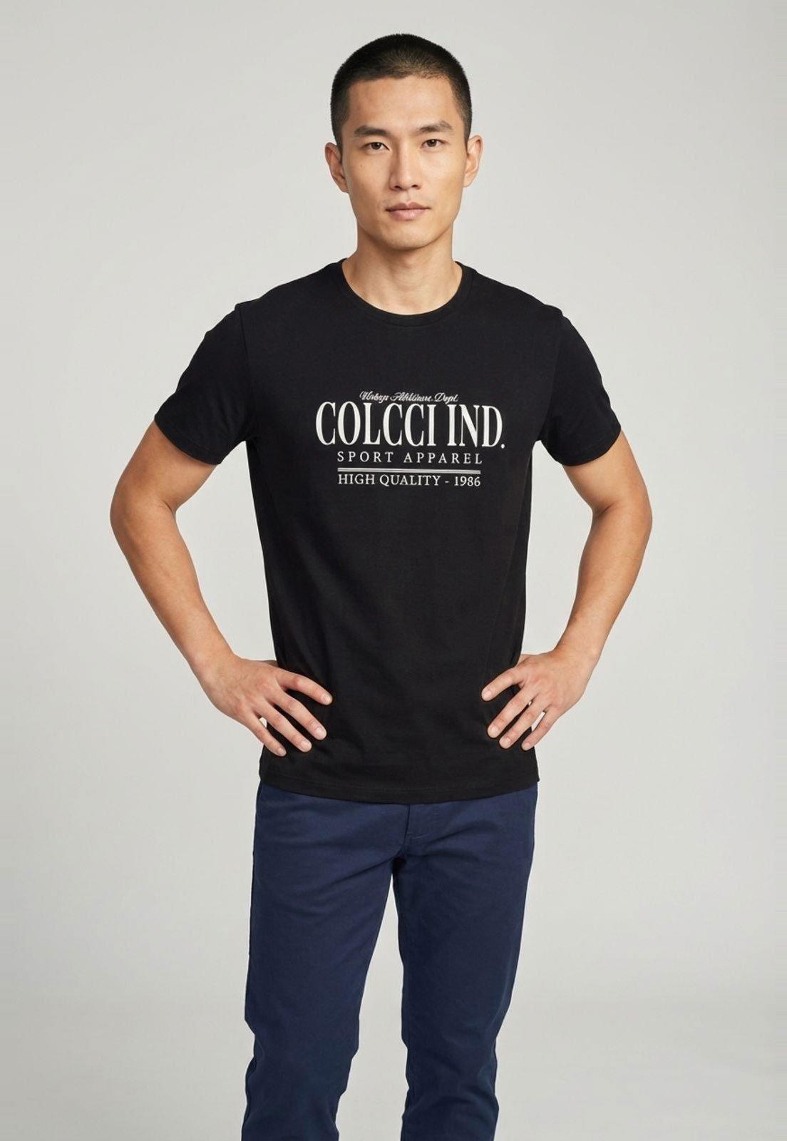 Camiseta Masculina Colcci Estampa Frontal Preta