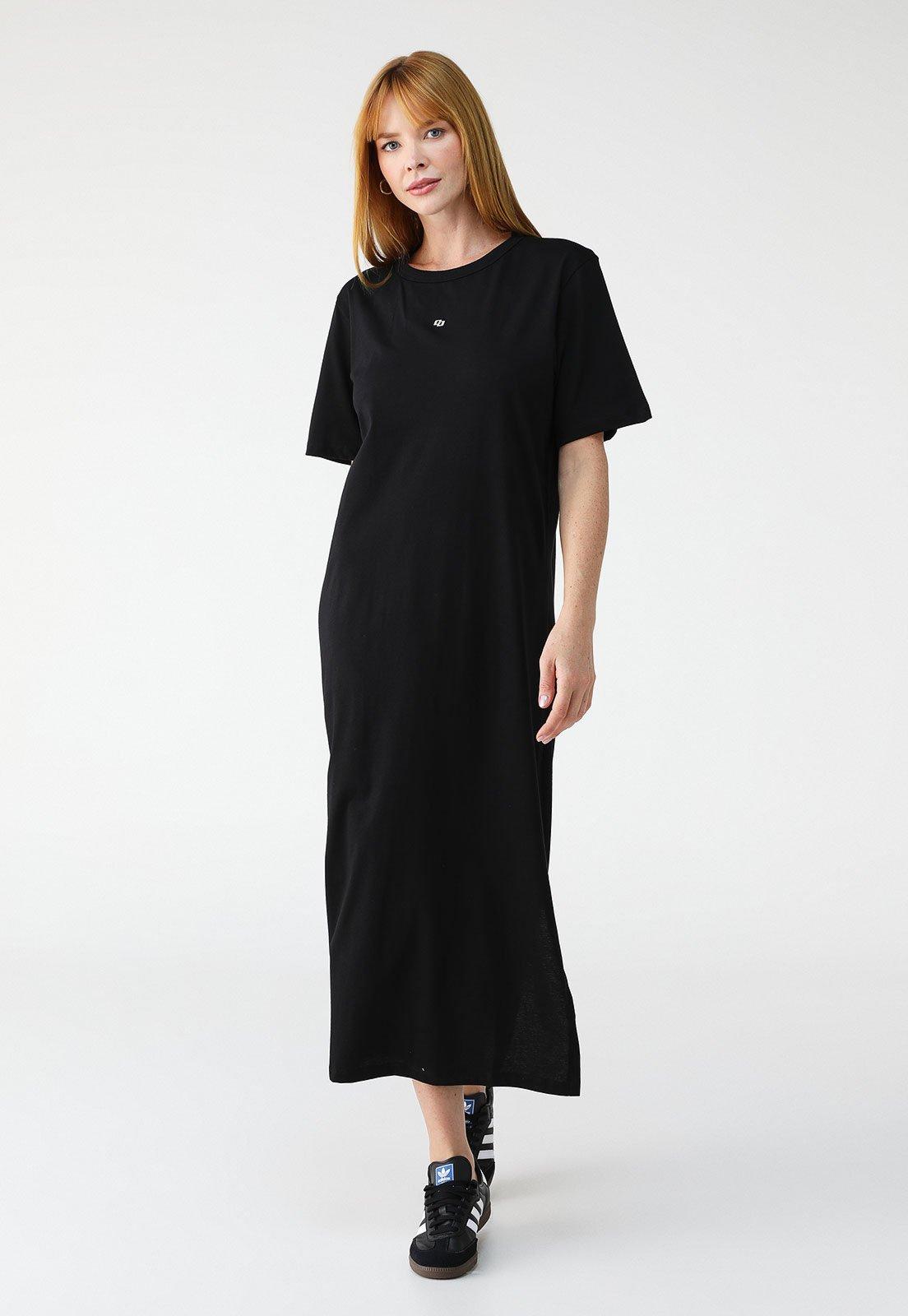Vestido Colcci Midi Logo Preta