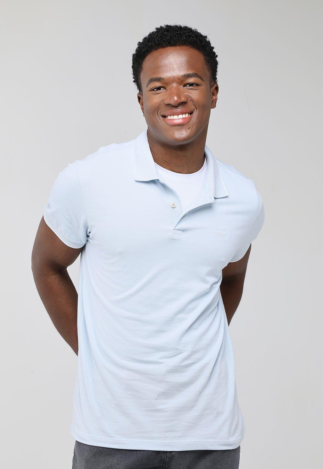 Polo Masculina Colcci Clássica Azul Claro