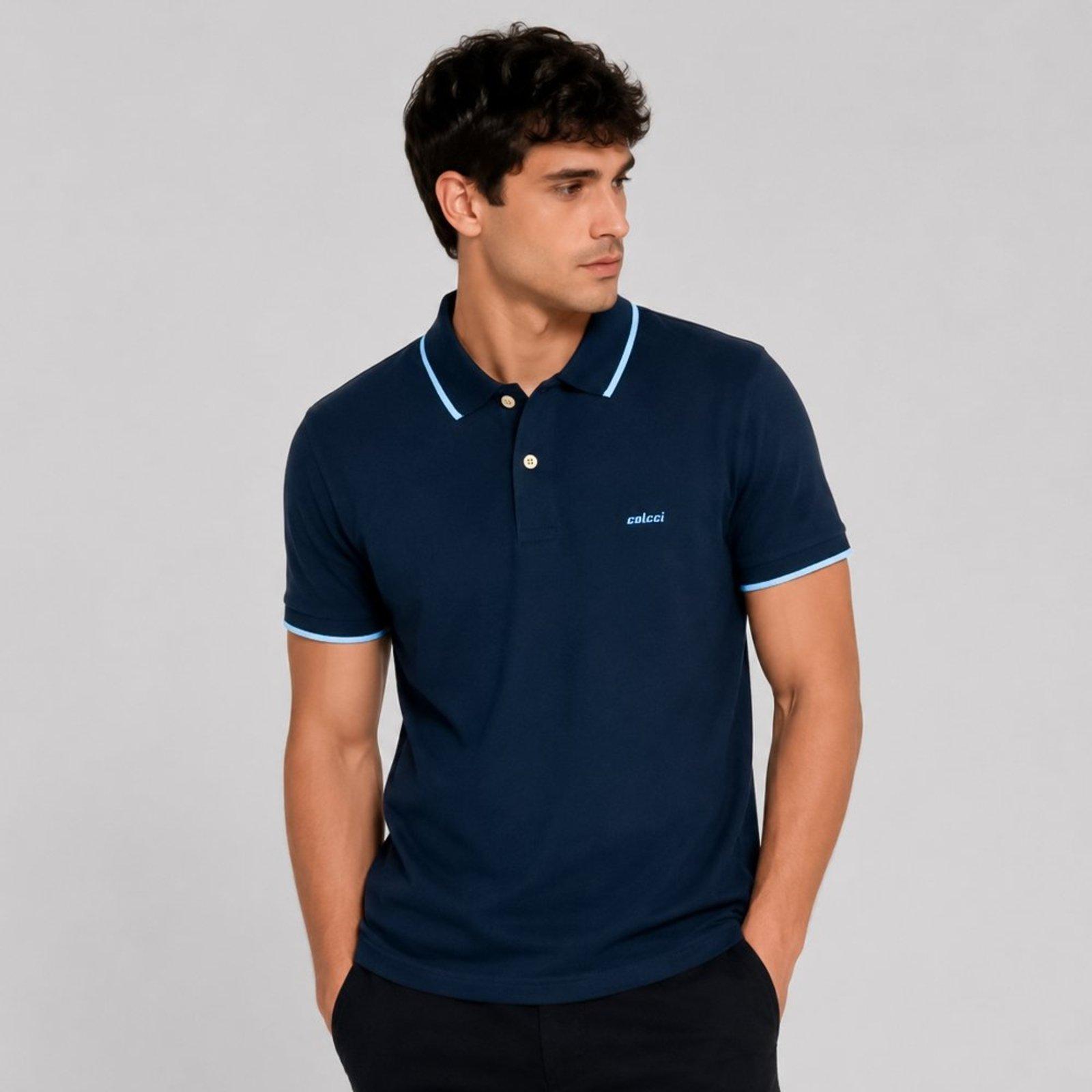 Camisa Polo Colcci Line Ou26 Azul Life Masculino
