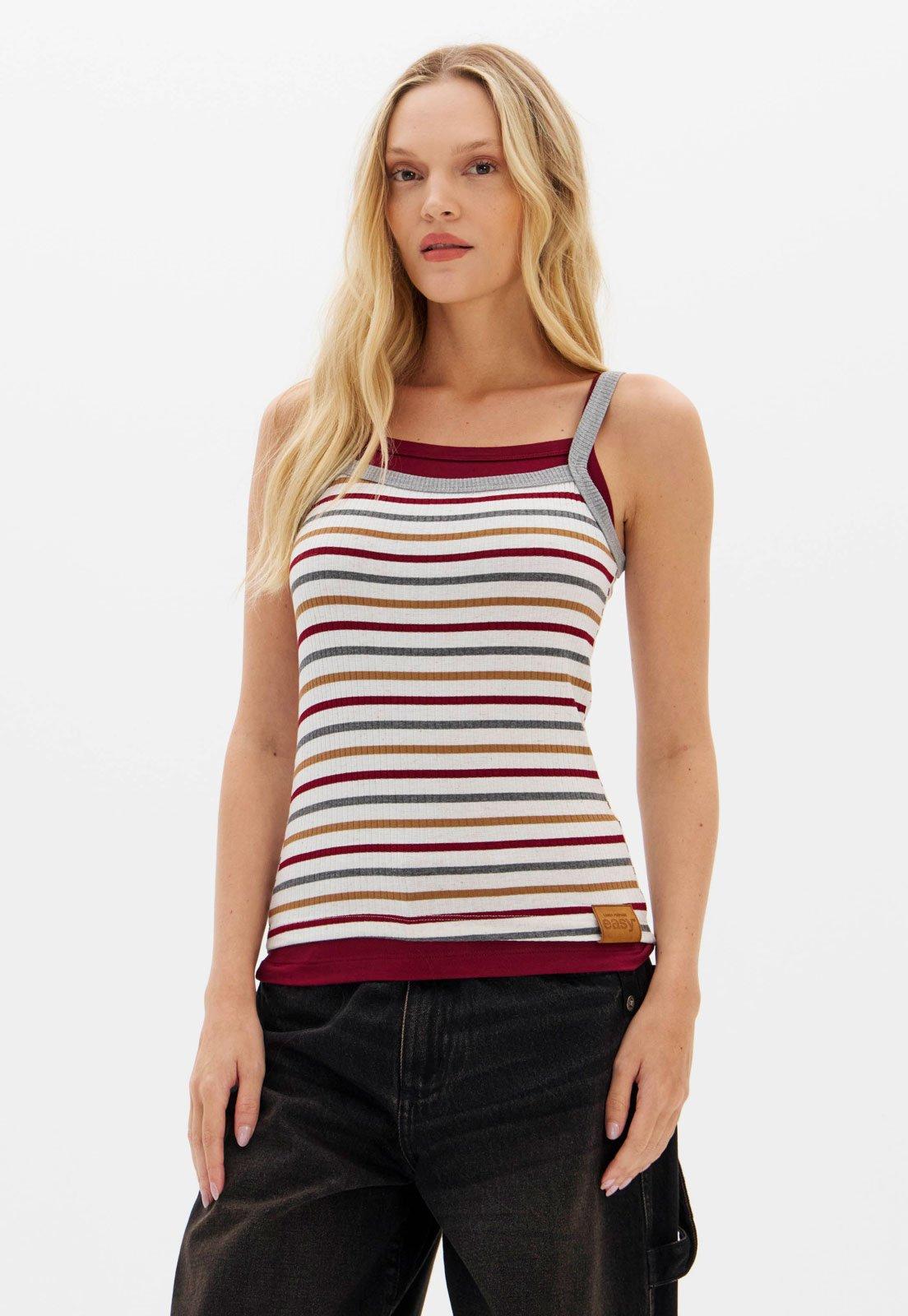 Regata Feminina Lança Perfume Sobreposta Off-White