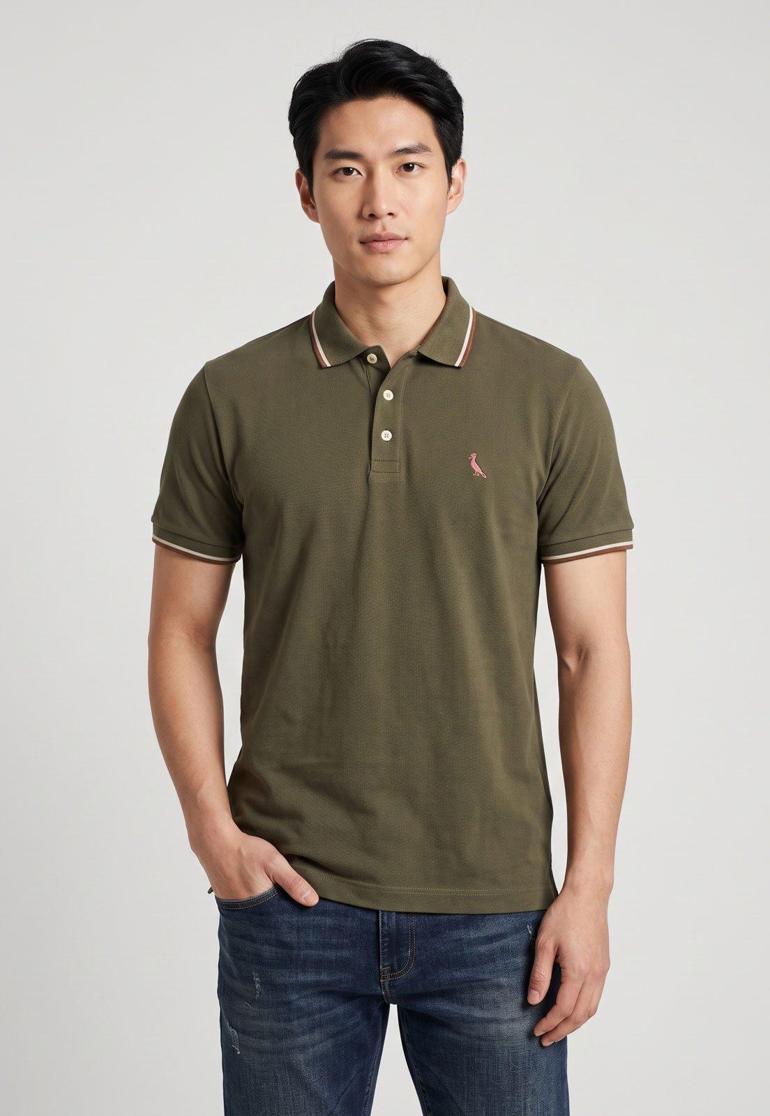 Camisa Polo Masculina Reserva Friso Duplo Verde