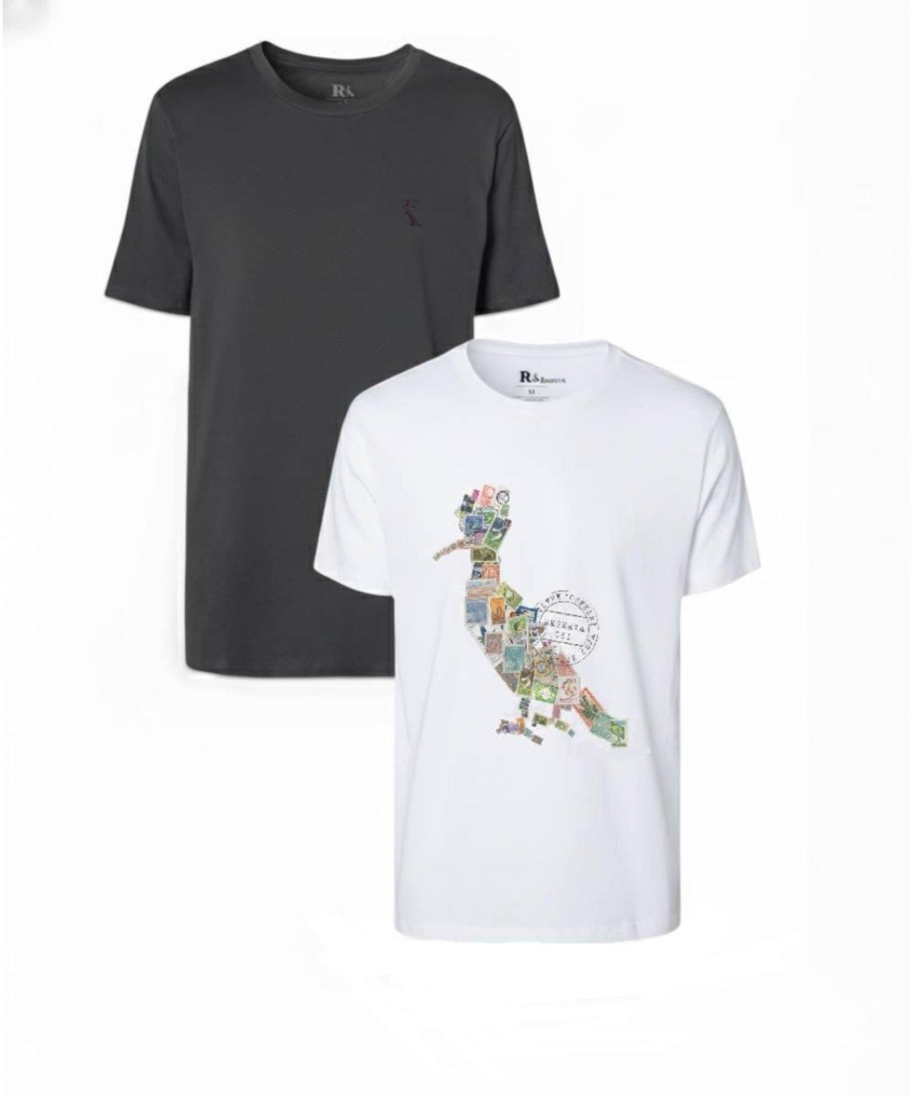 Kit 2 Camisetas Estampa Algodão Pica-Pau Reserva - PRETO/BRANCO - EGG