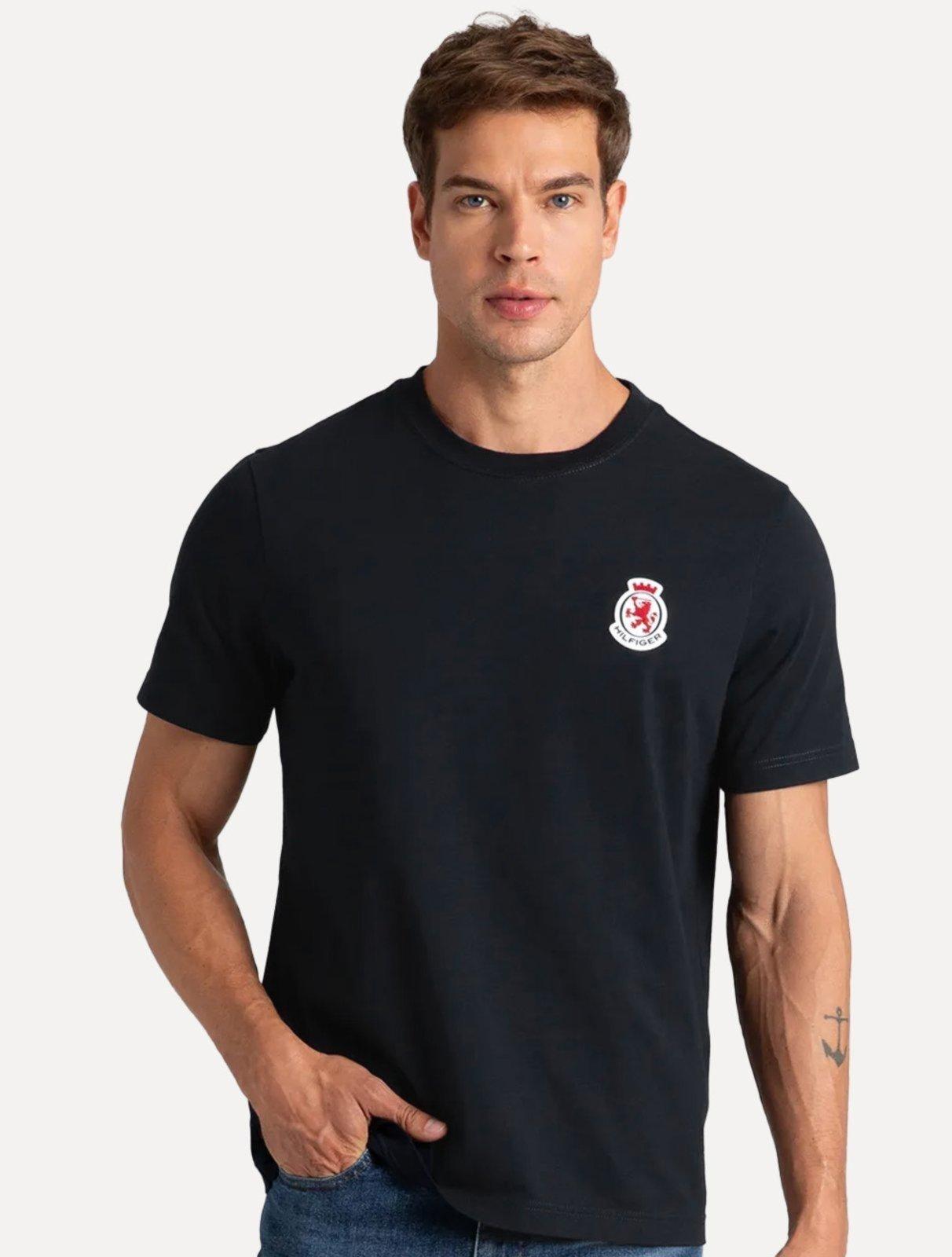 Camiseta Tommy Hilfiger Masculina Regular Crest Azul Marinho