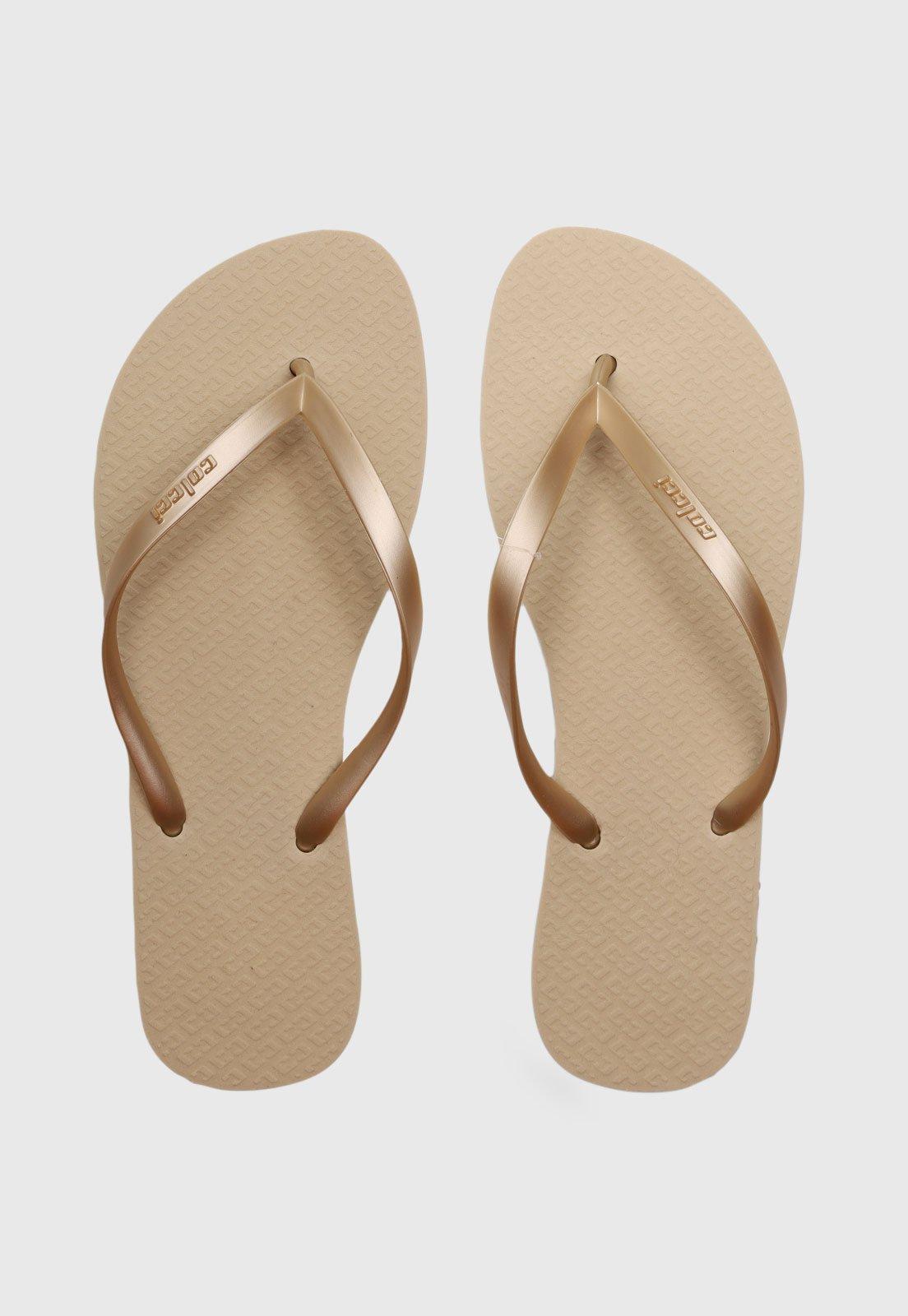 Chinelo Colcci Logo Bege