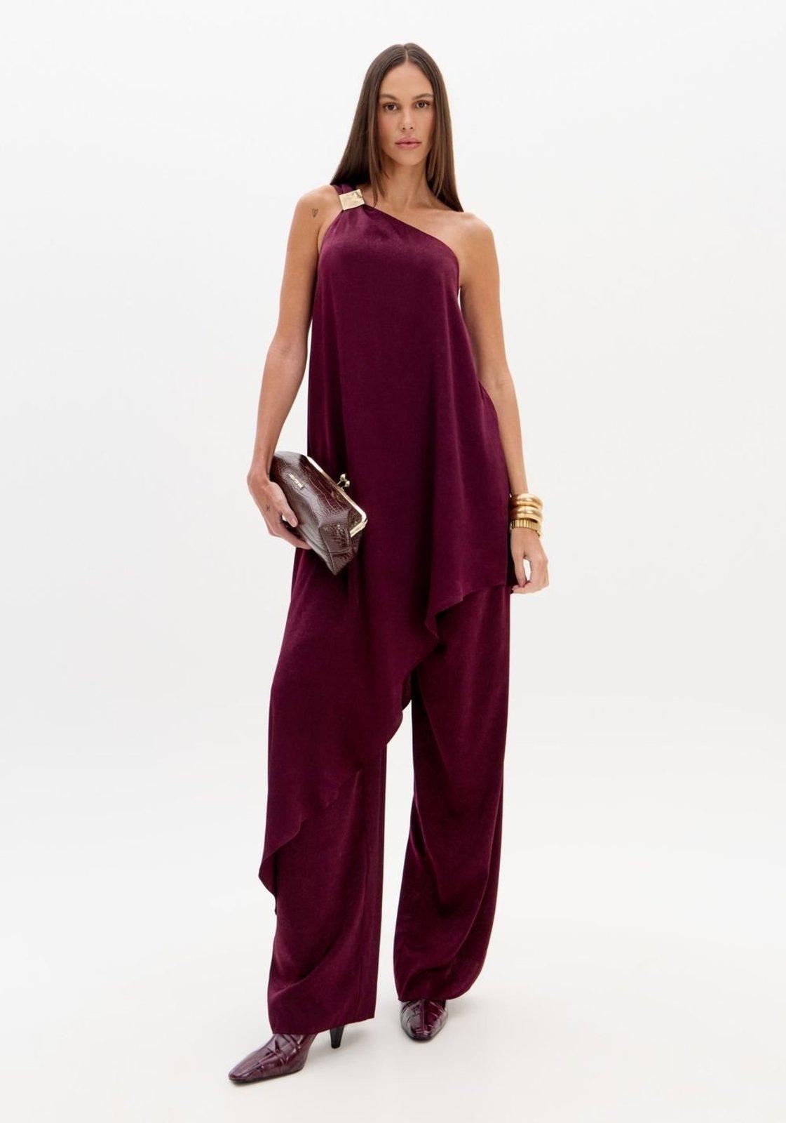Vestido Assimétrico Ombro Único Lança Perfume
