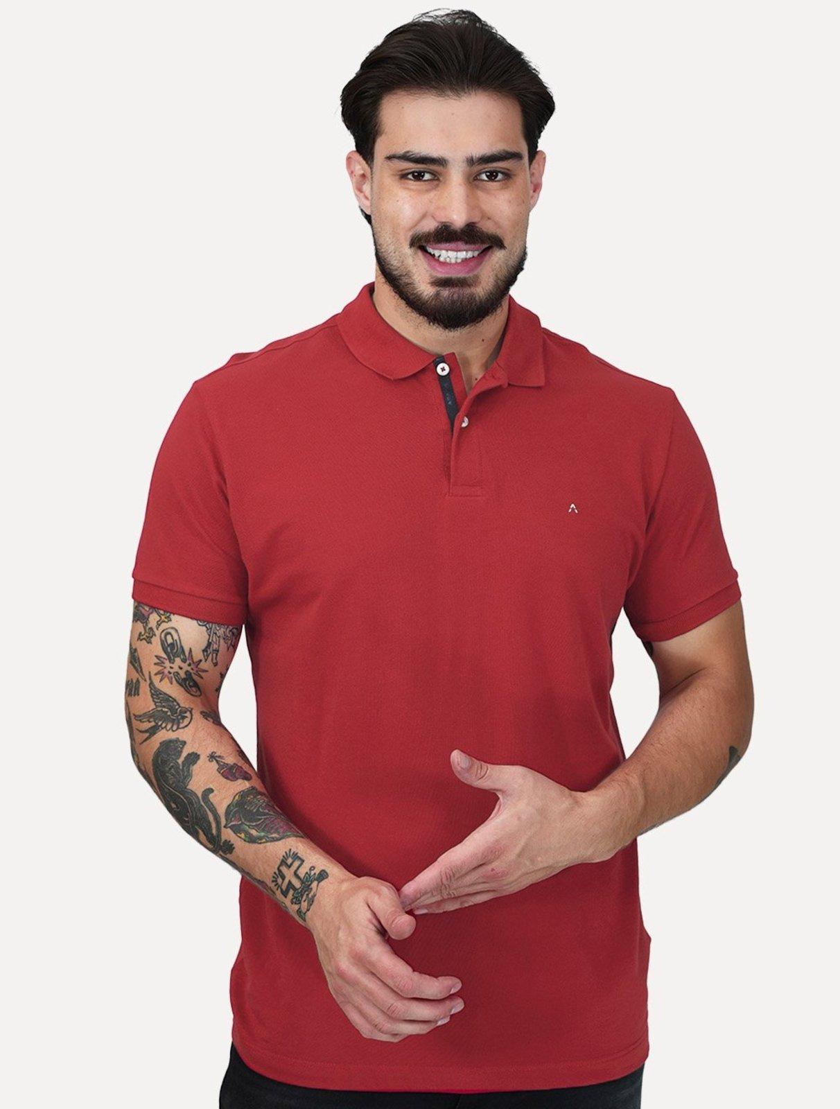 Polo Aramis Masculina Piquet Inner Detail Light Logo Vermelho