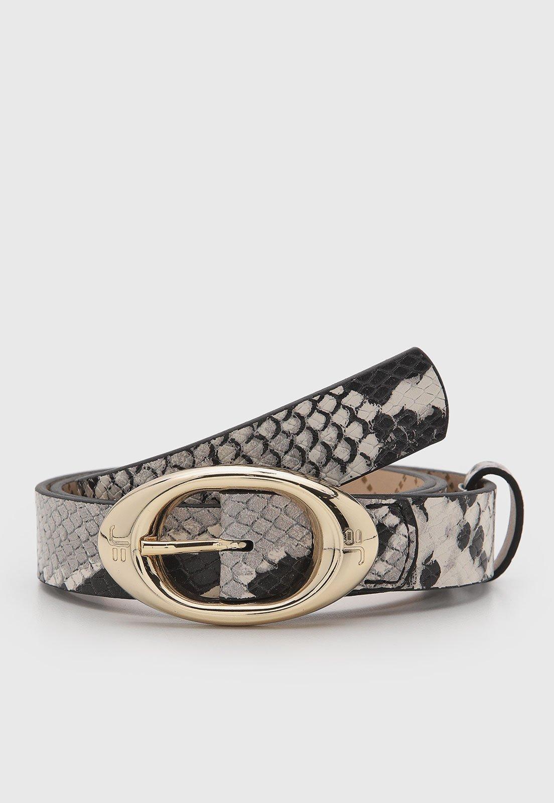 Cinto Feminino Jorge Bischoff Couro Python Preto
