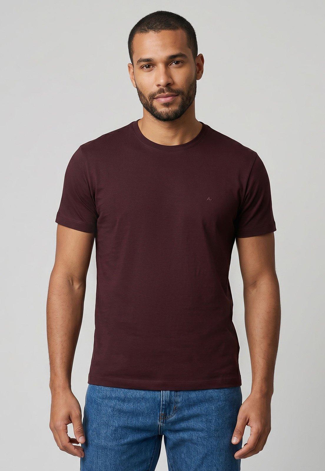 Camiseta Masculina Aramis Gola Redonda Vinho