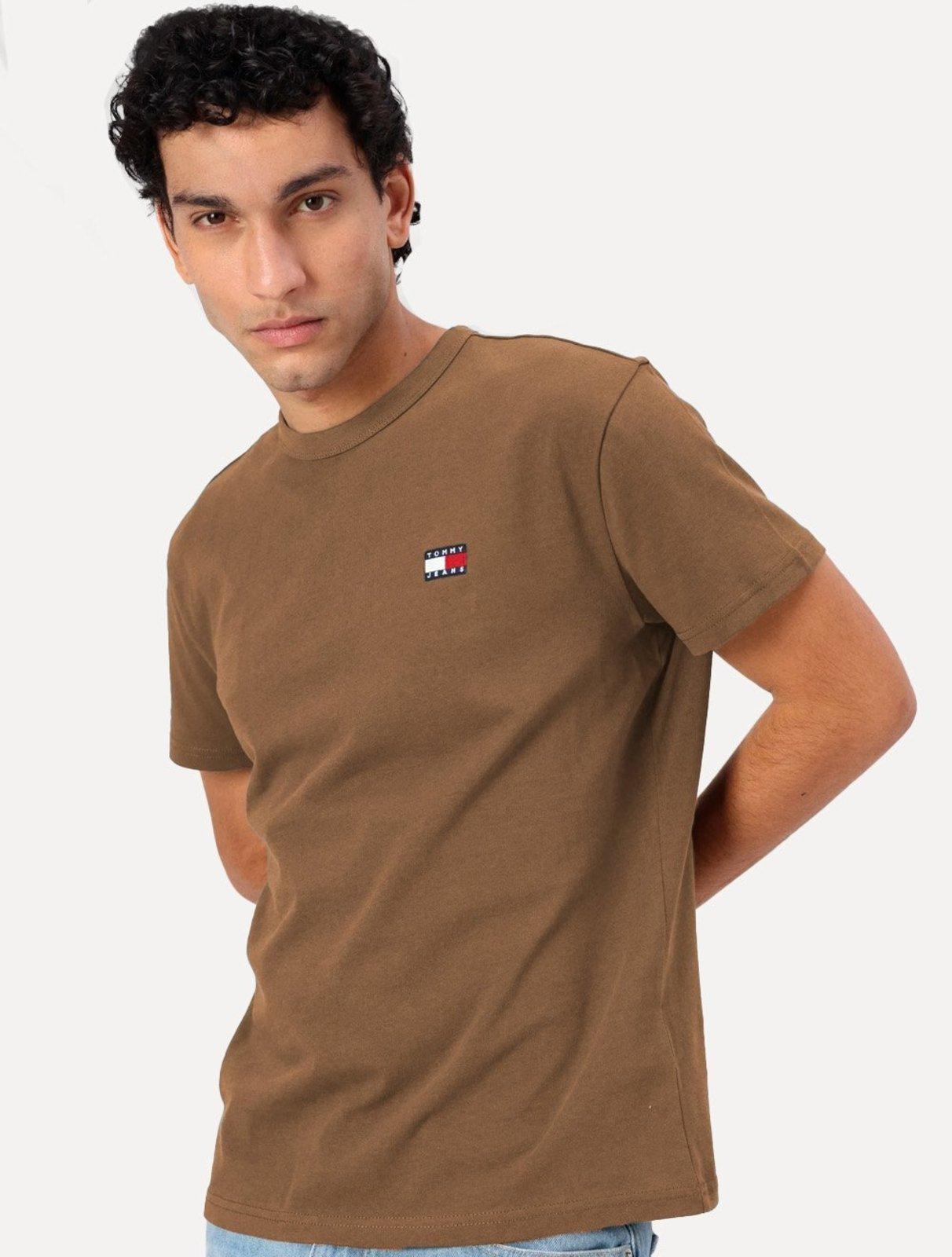 Camiseta Tommy Hilfiger Masculina Regular Badge Logo Tee Marrom