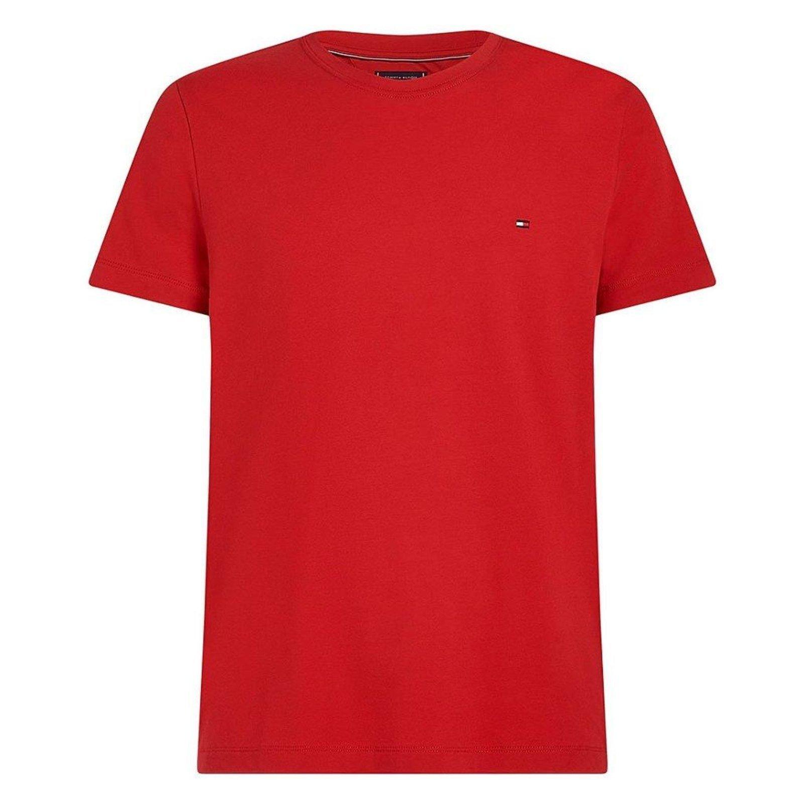 Camiseta Tommy Hilfiger Stretch Slim Fit Tee Vermelho
