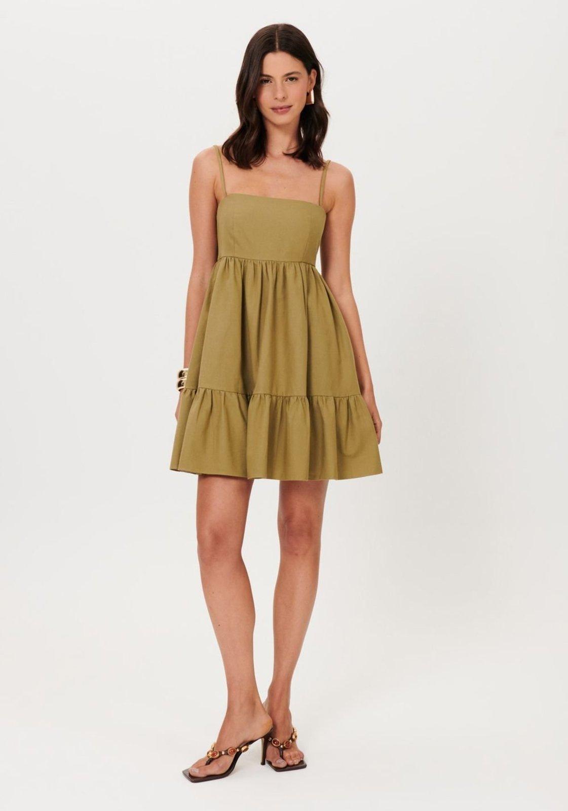 Vestido Curto De Alças Decote Reto Lança Perfume
