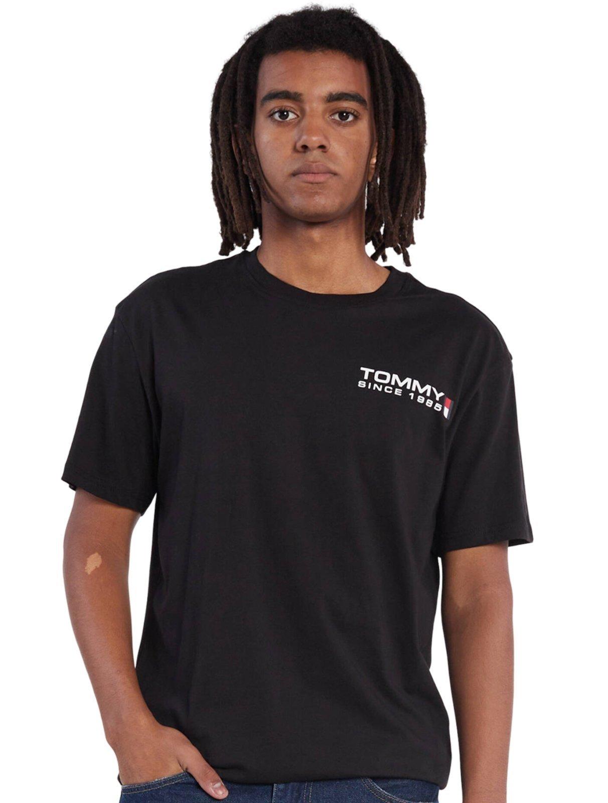 Camiseta Tommy Jeans Masculina Classic Athletic Chest Logo Preta