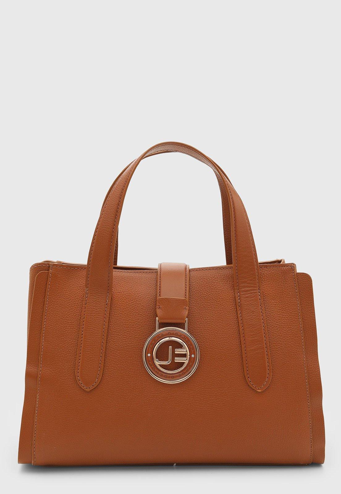 Bolsa Feminina Jorge Bischoff Couro Caramelo