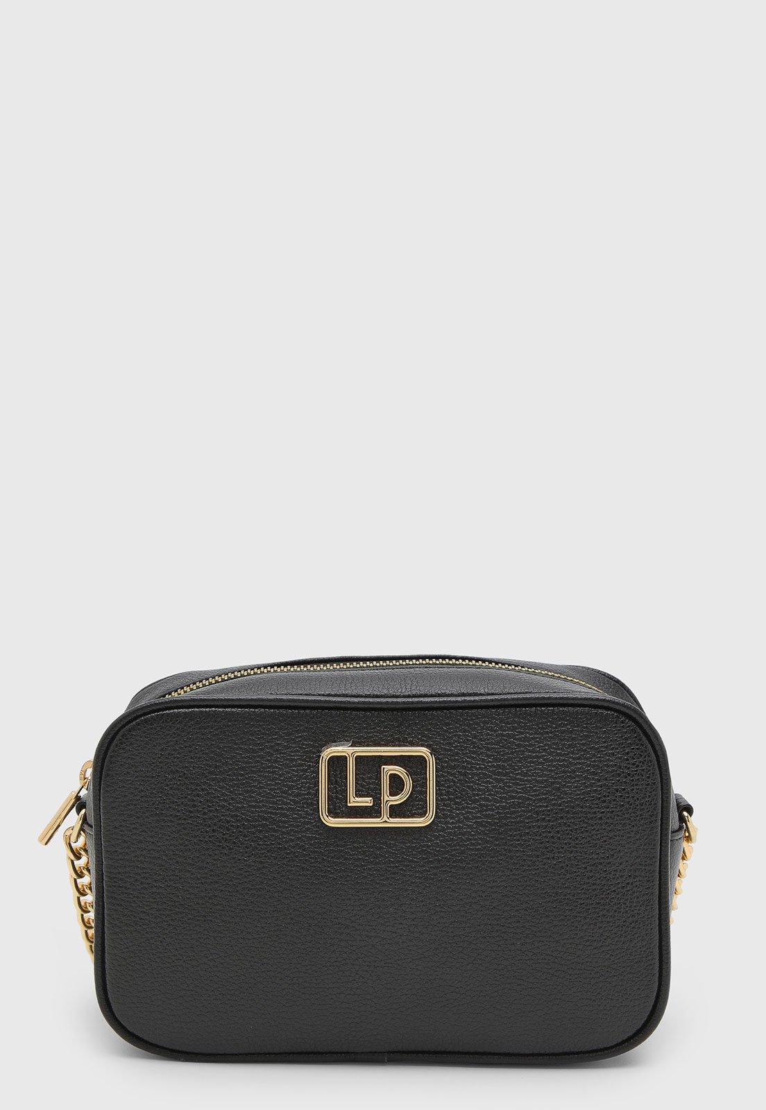 Bolsa Feminina Lança Perfume Couro Retangular Preta