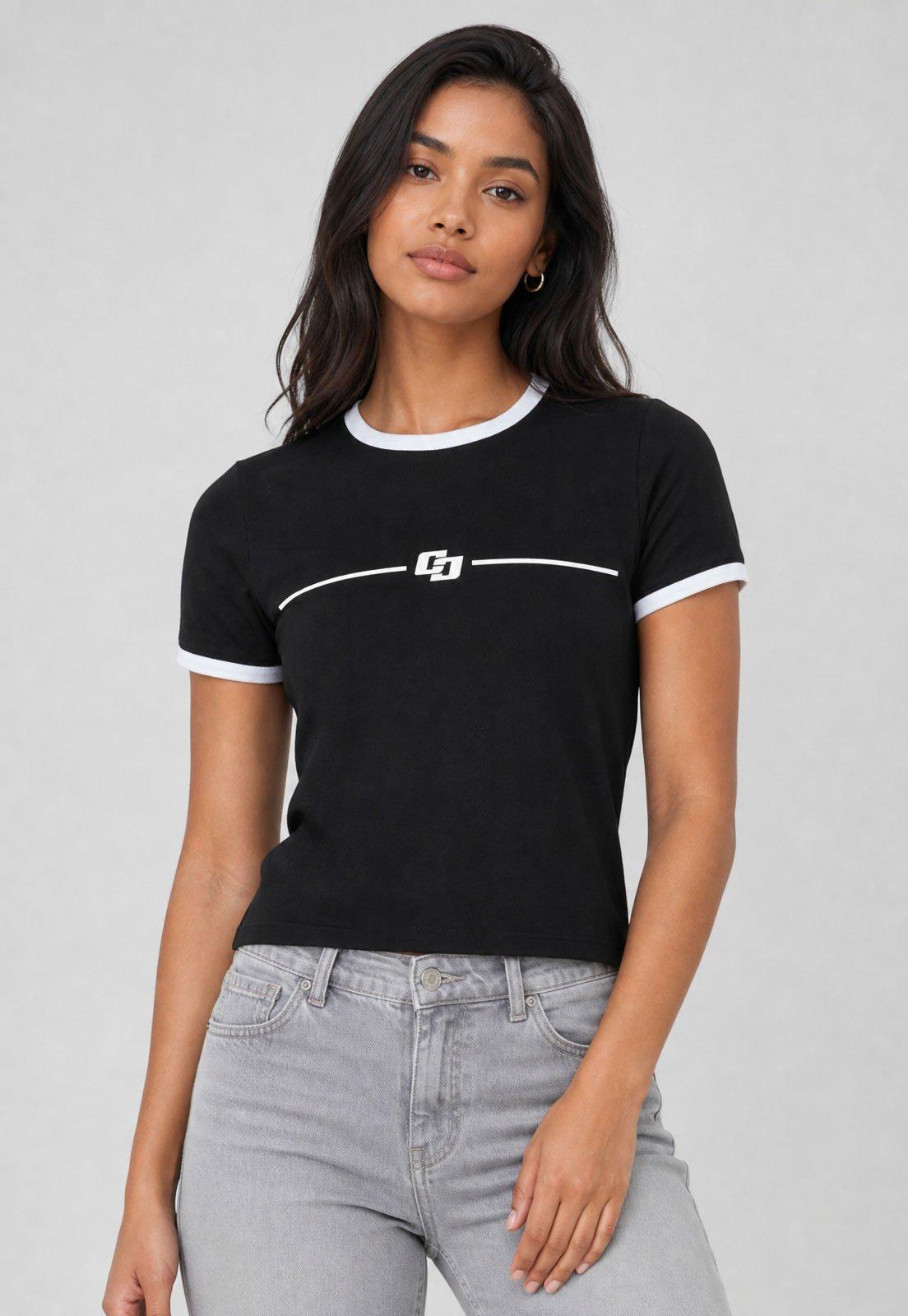 Camiseta Feminina Colcci Logo Preta