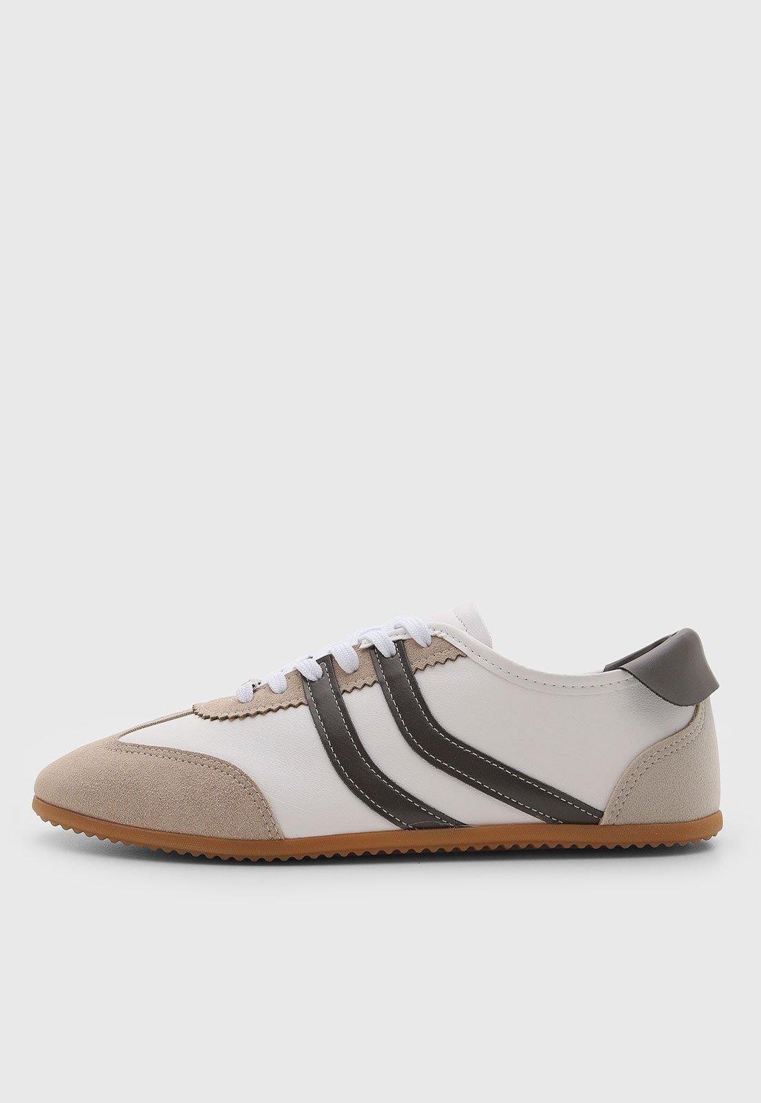 Tênis Feminino Vizzano Cano Baixo Recortes Branco
