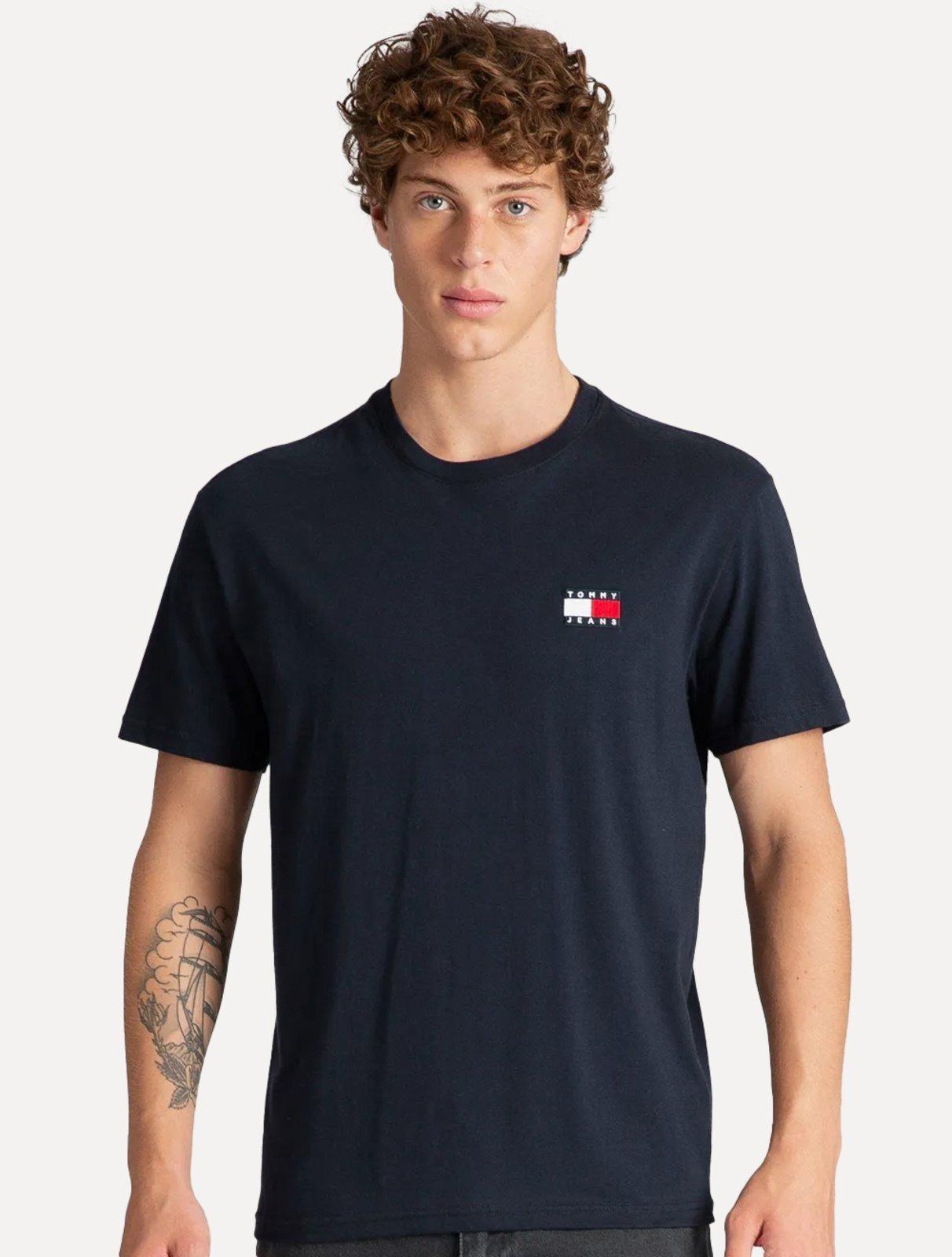 Camiseta Tommy Hilfiger Masculina Regular Badge Logo Tee Azul Marinho