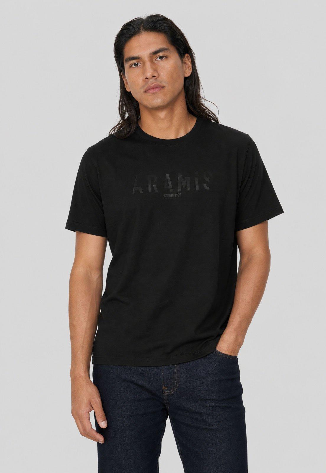 Camiseta Masculina Aramis Logo Preta