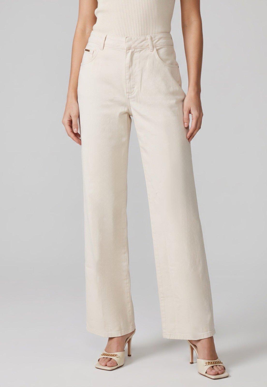 Calça Feminina Lança Perfume Wde Leg Off-White