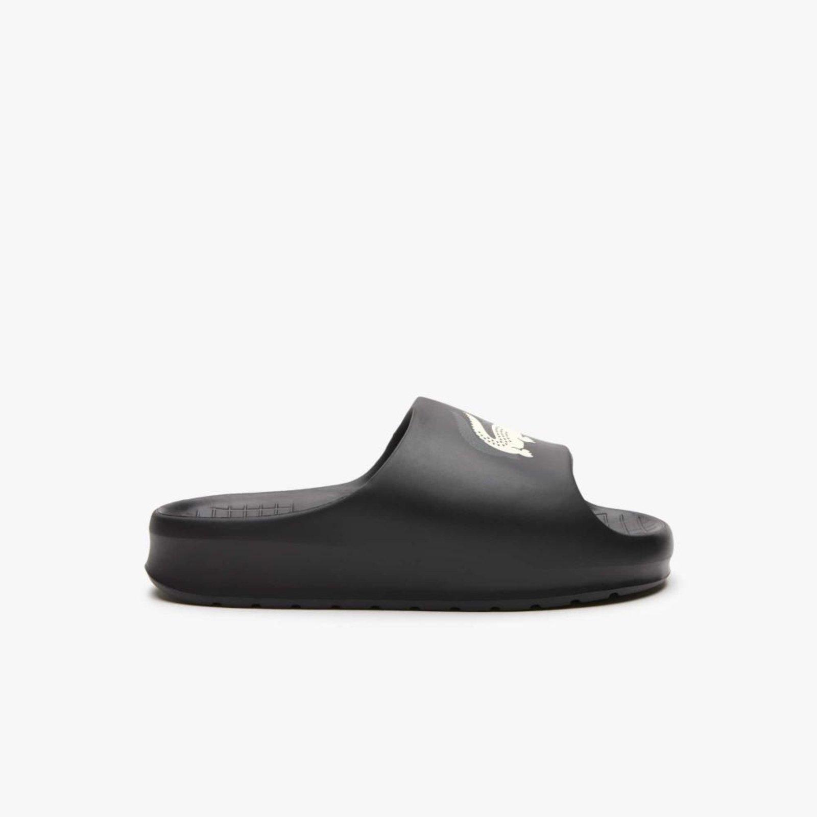Chinelo feminino Lacoste Croco 2.0 Evo em material sintético Preto
