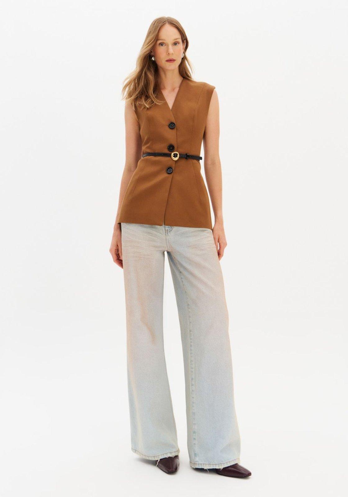 Calça Jeans Relaxed Cintura Alta Lança Perfume