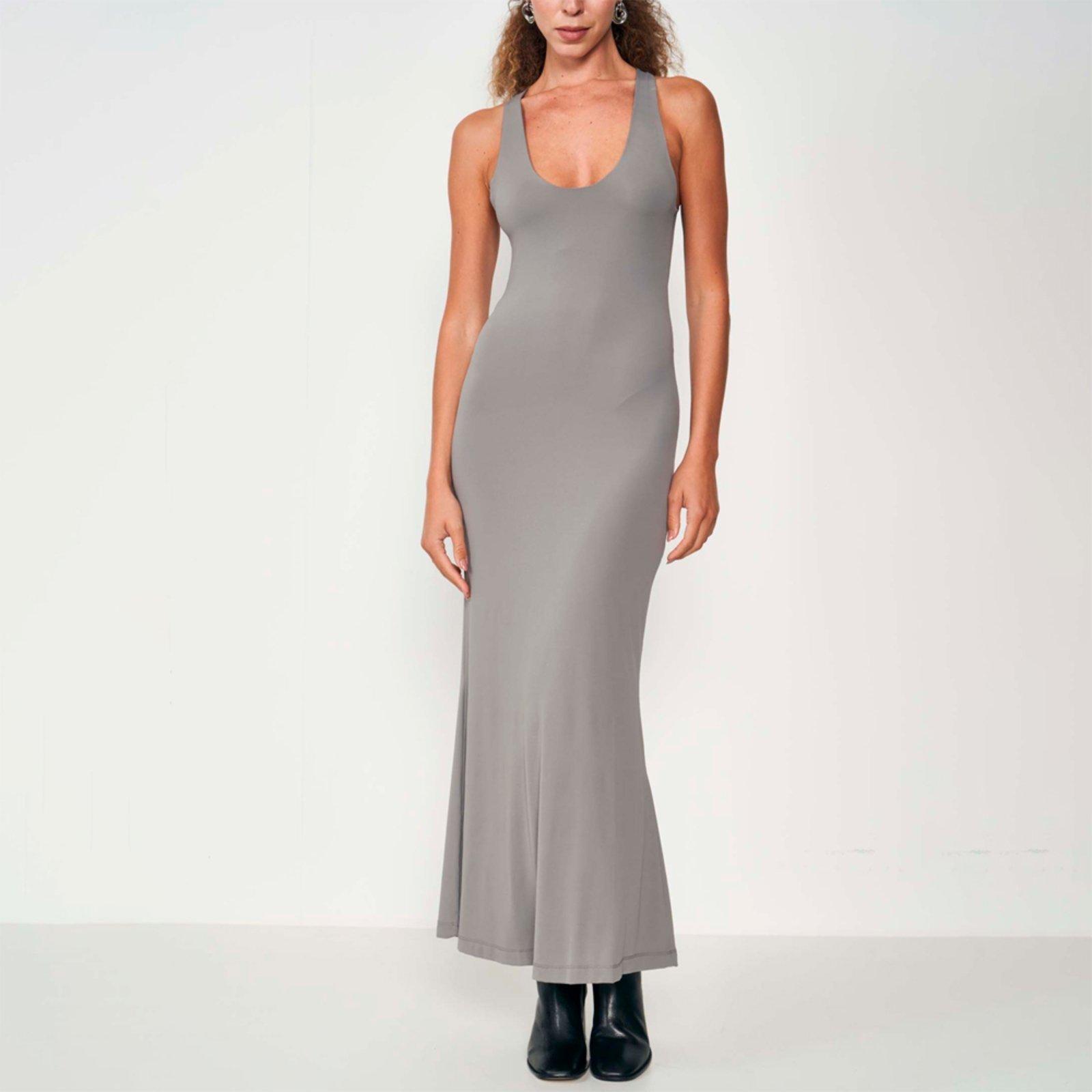 Vestido Midi Colcci Gola Ou25 Cinza Feminino