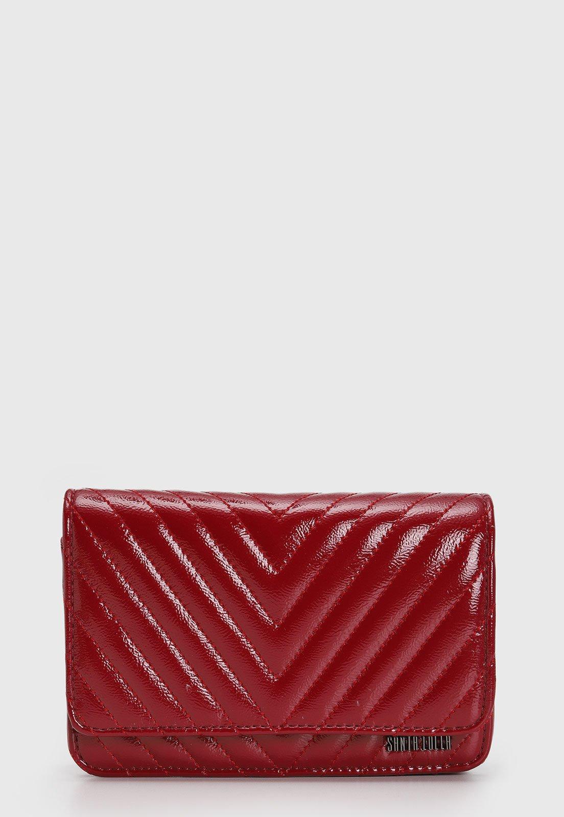 Bolsa Transversal Santa Lolla Verniz Alça Ajustável Vermelha