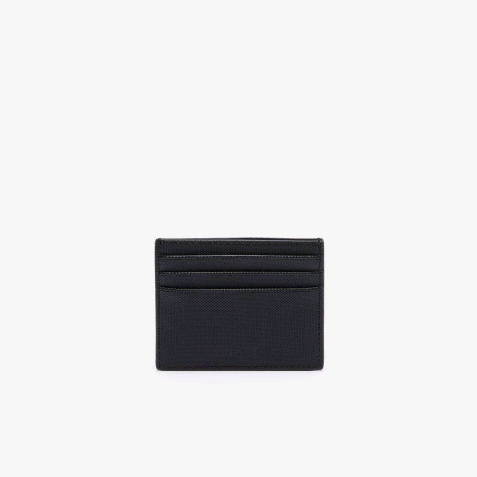 Porta-cartões Lacoste masculino Clássico em Lona Revestida Preto