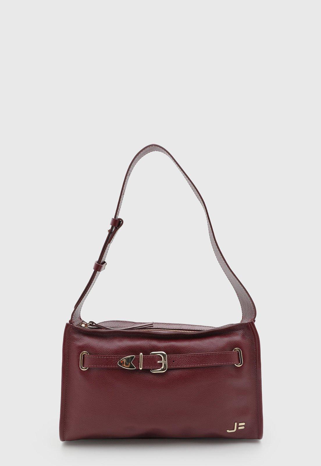 Bolsa Feminina Jorge Bischoff Couro Média Vinho