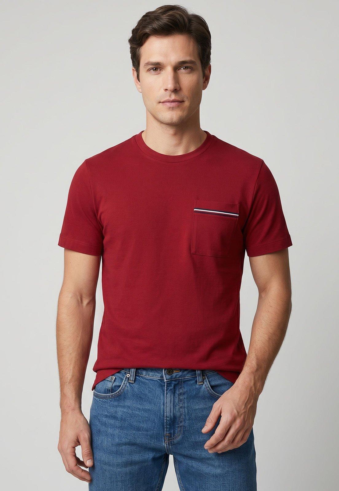 Camiseta Masculina Tommy Hilfiger Bolso Vermelha
